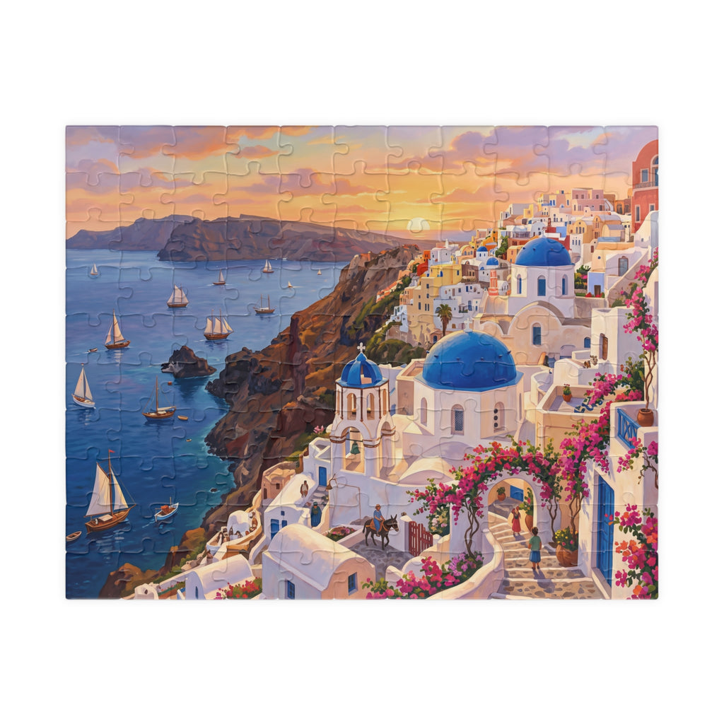 Santorini Sunset Jigsaw Puzzle | Greek Islands Aegean Landscape