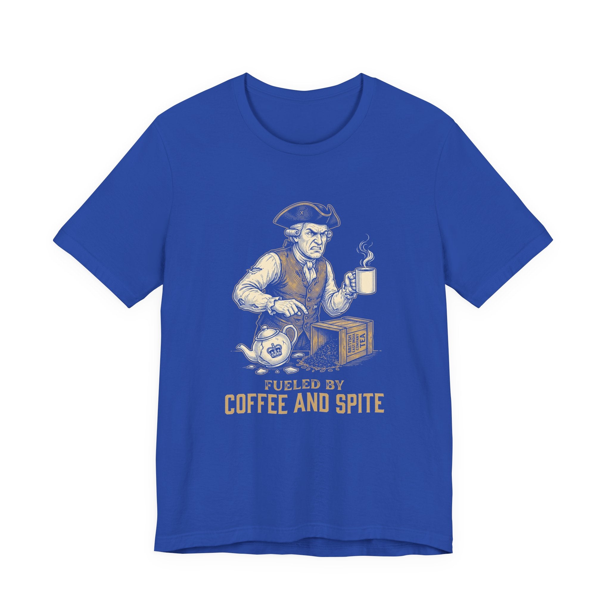 Fueled By Coffee and Spite Funny Eagle T-Shirt | Sarcastic 4th of July Tee | Patriotic Gift