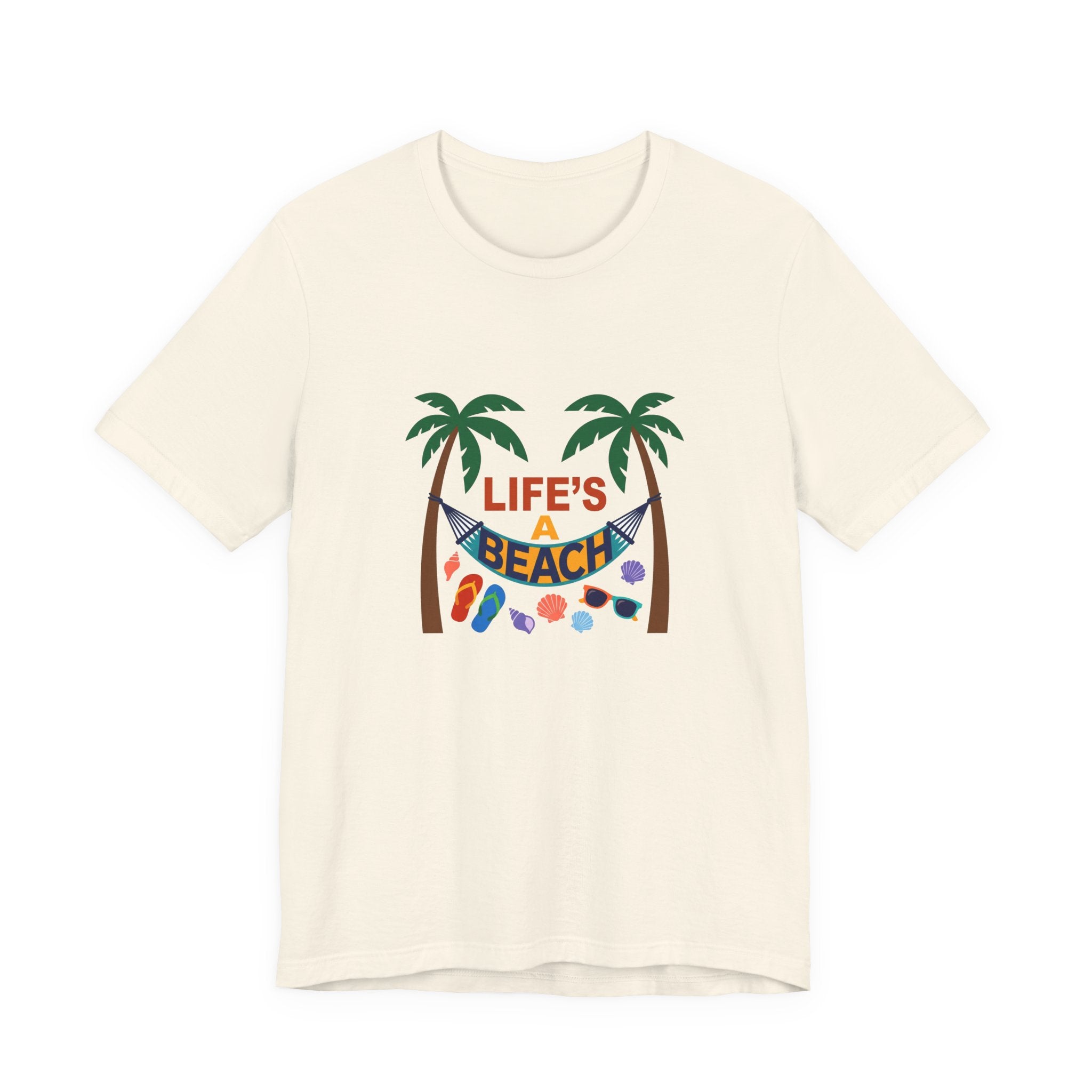 Beach Scene Hammock Tee with Intricate Illustration