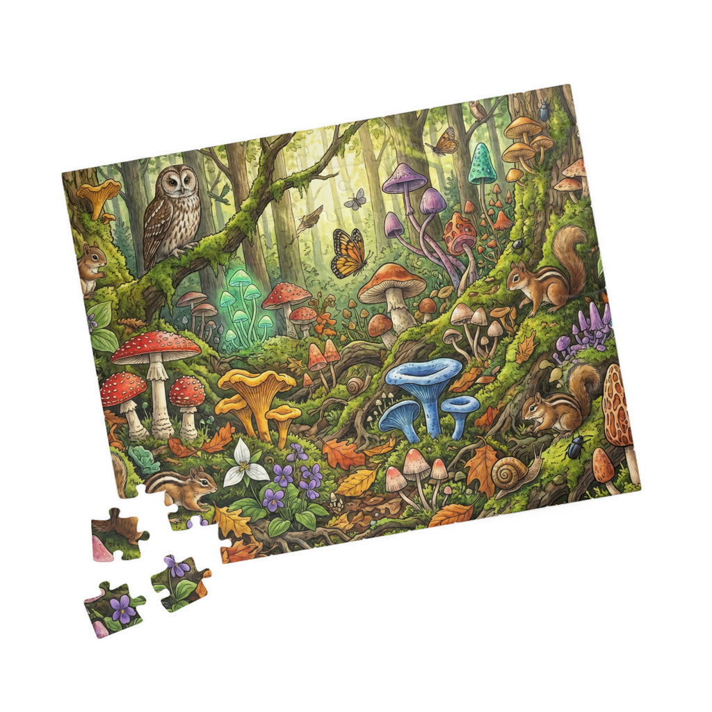 Mushroom Jigsaw Puzzle - Rooted in Nature Minimalist Design | 1014 Piece
