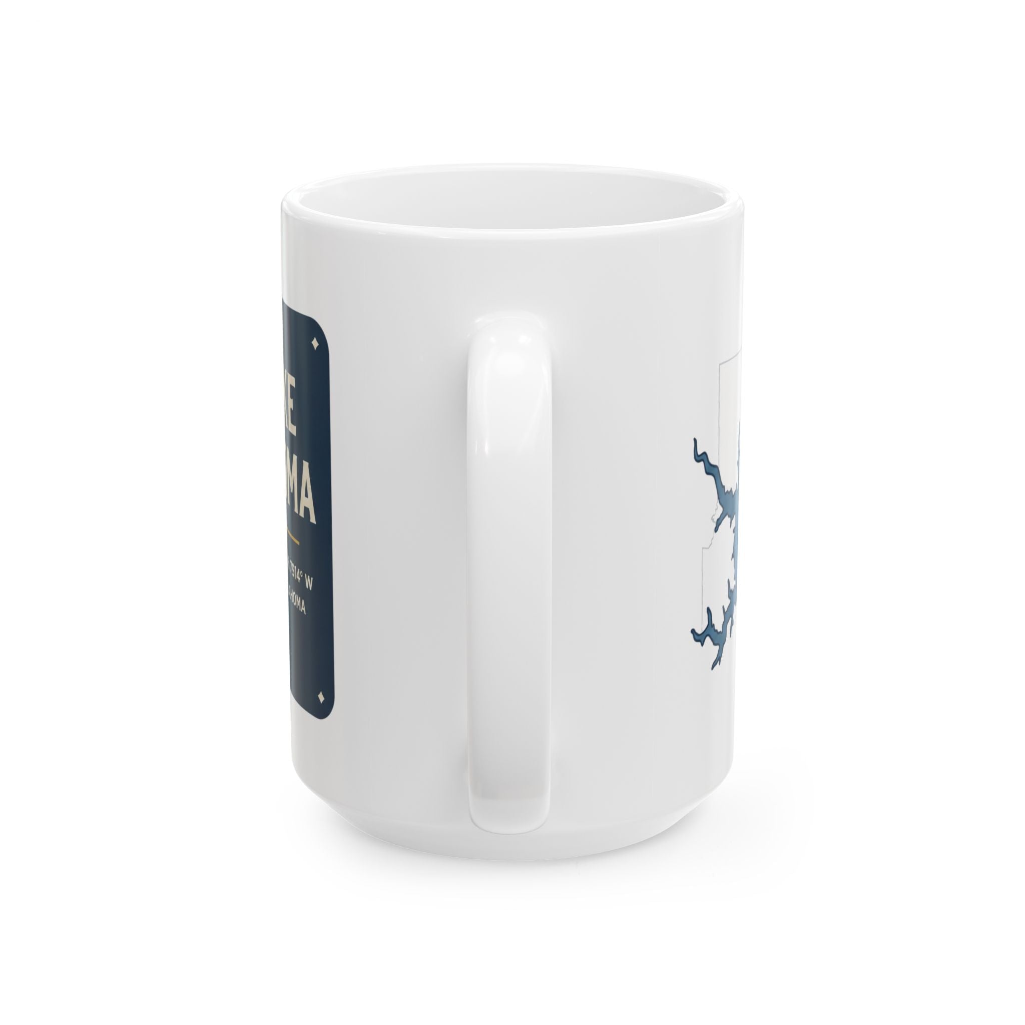 Lake Texoma Map Silhouette Coffee Mug 15oz - Unique Lake Life Souvenir