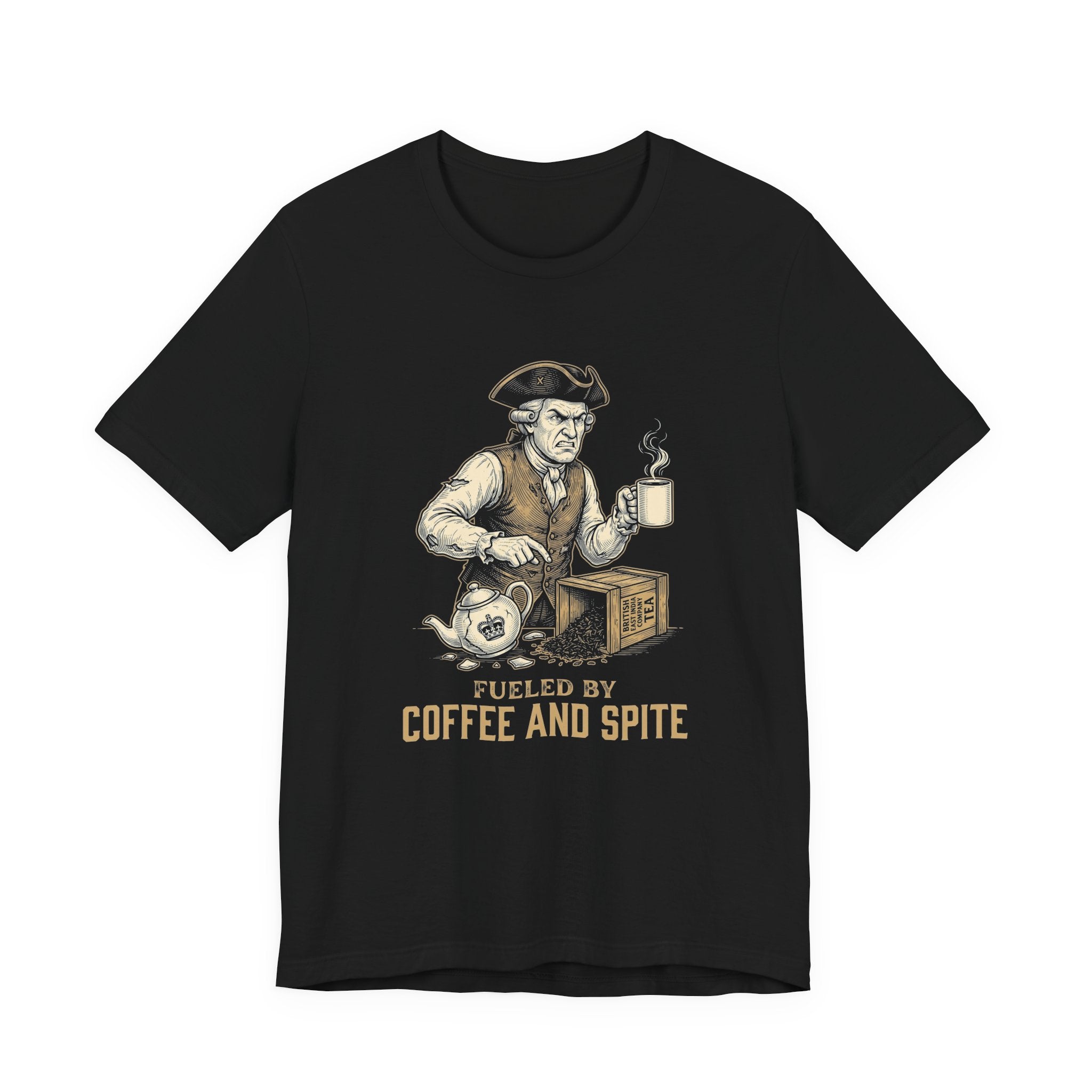 Fueled By Coffee and Spite Funny Eagle T-Shirt | Sarcastic 4th of July Tee | Patriotic Gift