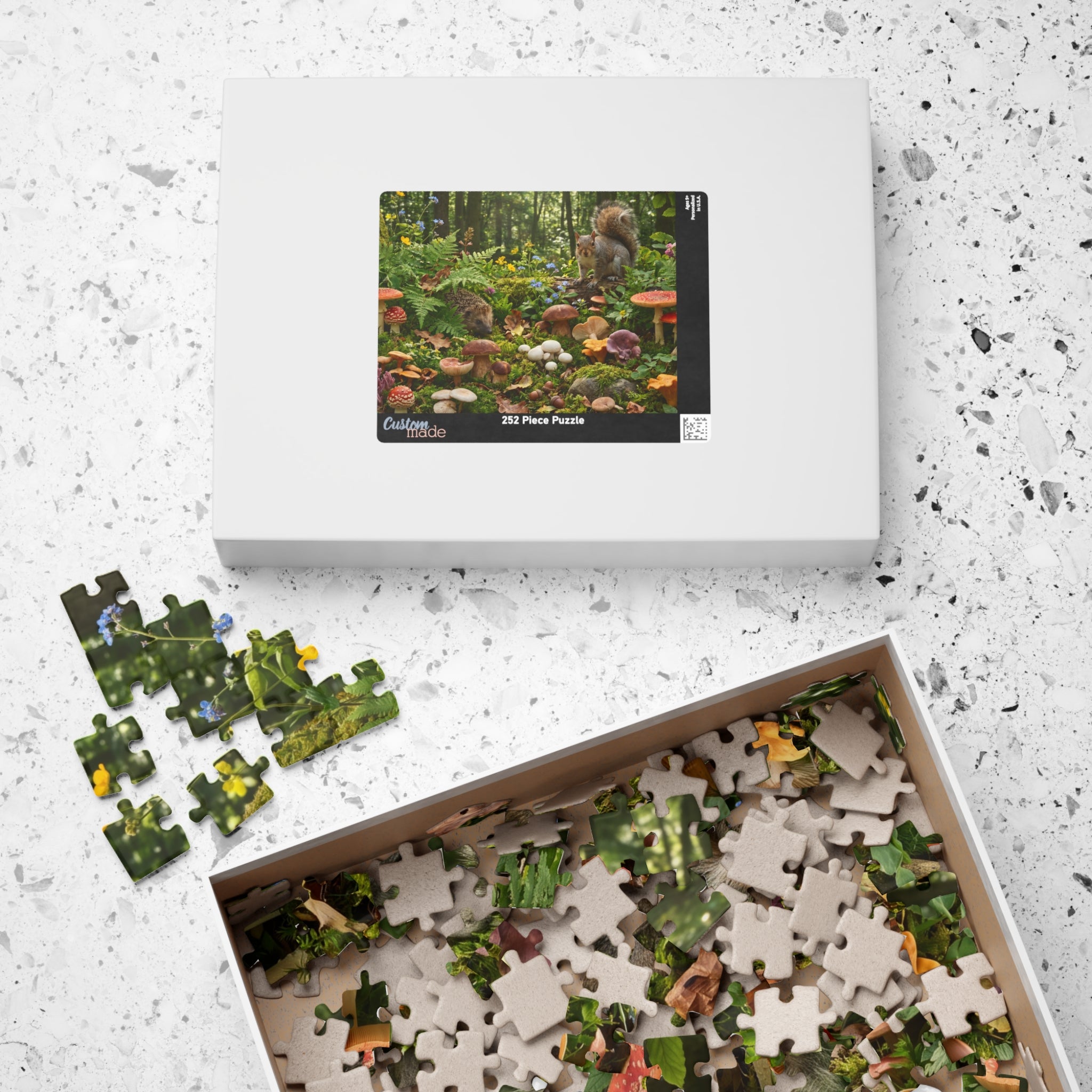 Mushroom Forager Jigsaw Puzzle - Retro-Inspired Nature Scene | 1014 Piece