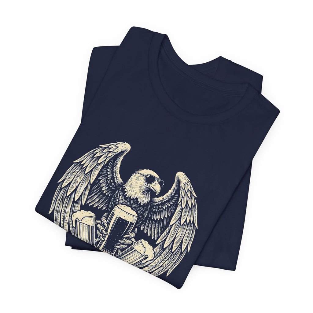 Out of Many One Beer T-Shirt | Funny Patriotic Eagle Beer Tee | 4th of July Drinking Gift | Beer Lover Shirt