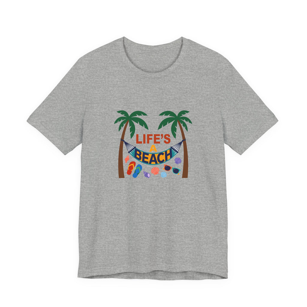 Beach Scene Hammock Tee with Intricate Illustration