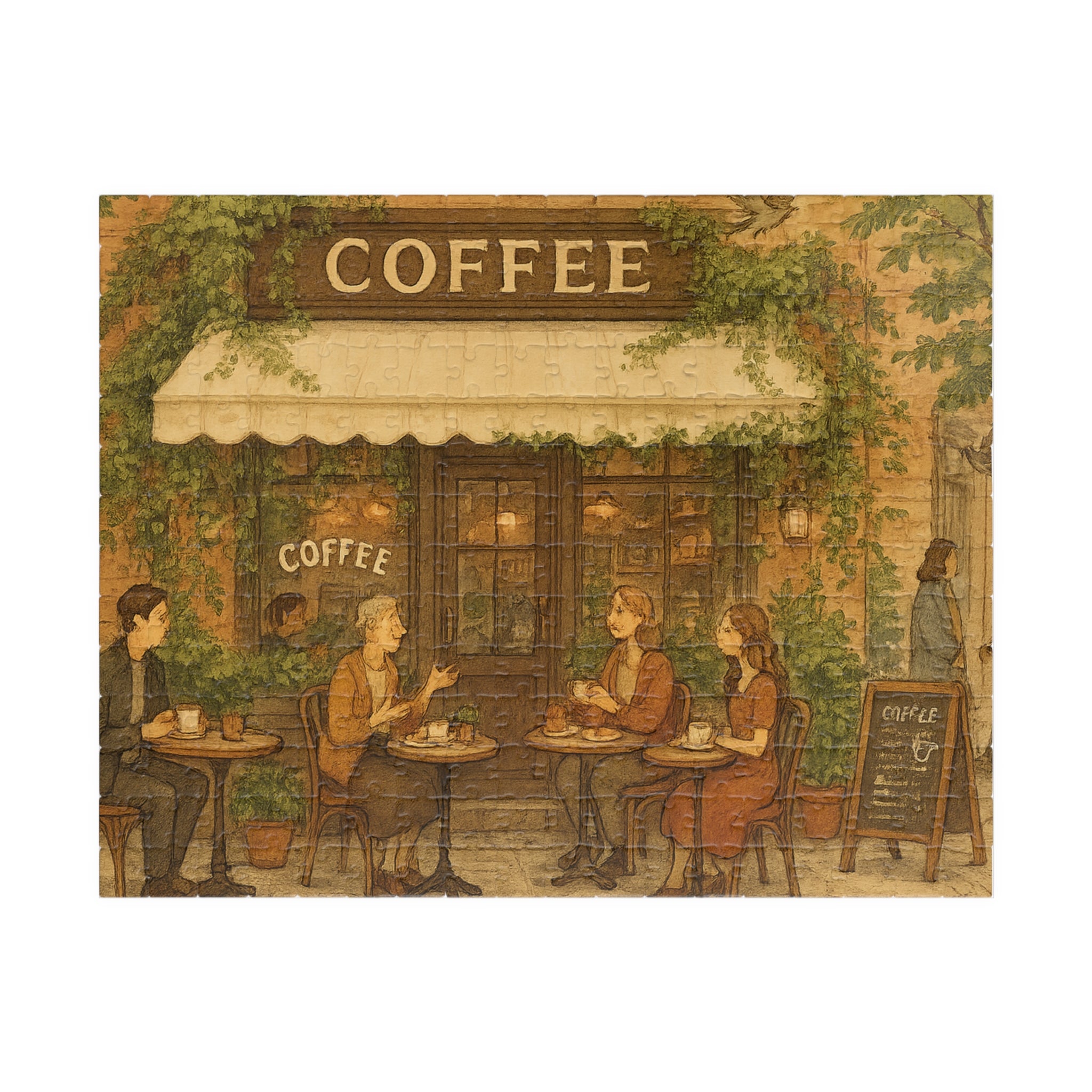 Classic Coffee Shop Jigsaw Puzzle - Cozy Urban Cafe Scene