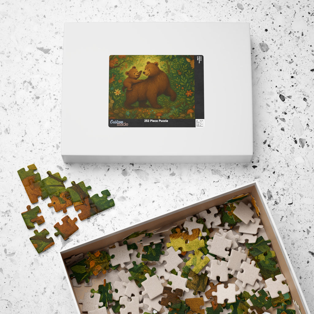 Forest Scene Jigsaw Puzzle - Mother Bear and Cub with Woodland Creatures