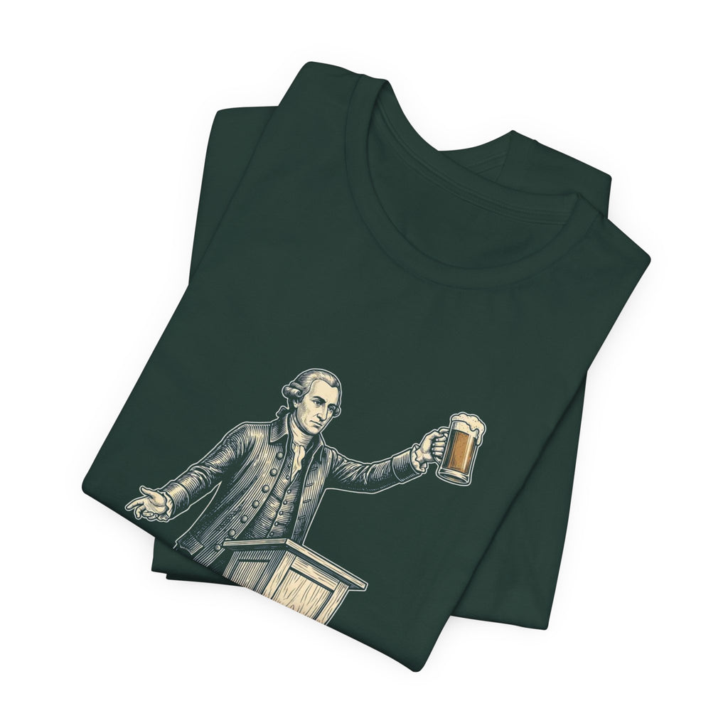 Give Me Liberty or Give Me Beer T-Shirt | Funny Patriotic Beer Lover Tee | 4th of July Drinking Shirt | Founding Father Gift
