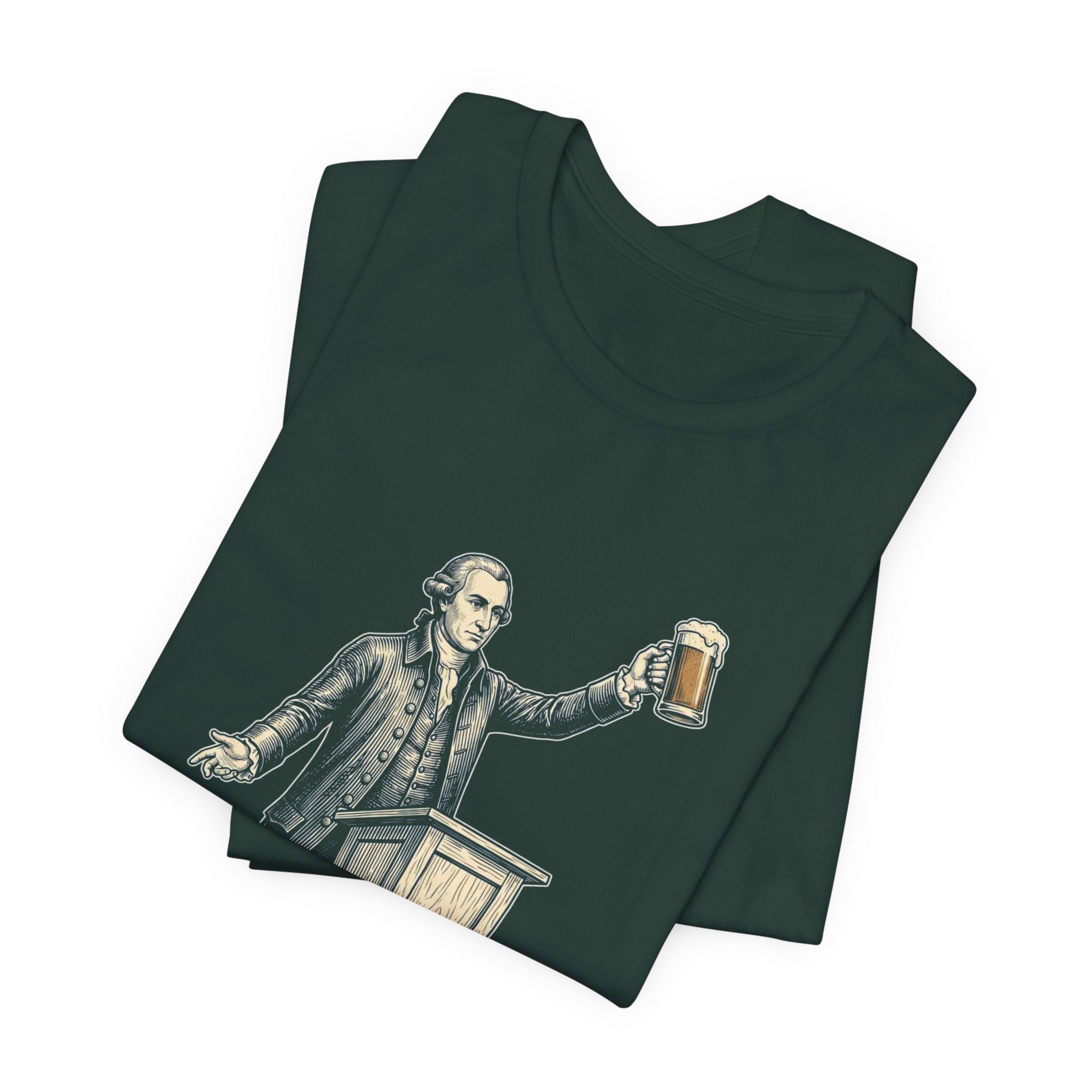 Give Me Liberty or Give Me Beer T-Shirt | Funny Patriotic Beer Lover Tee | 4th of July Drinking Shirt | Founding Father Gift