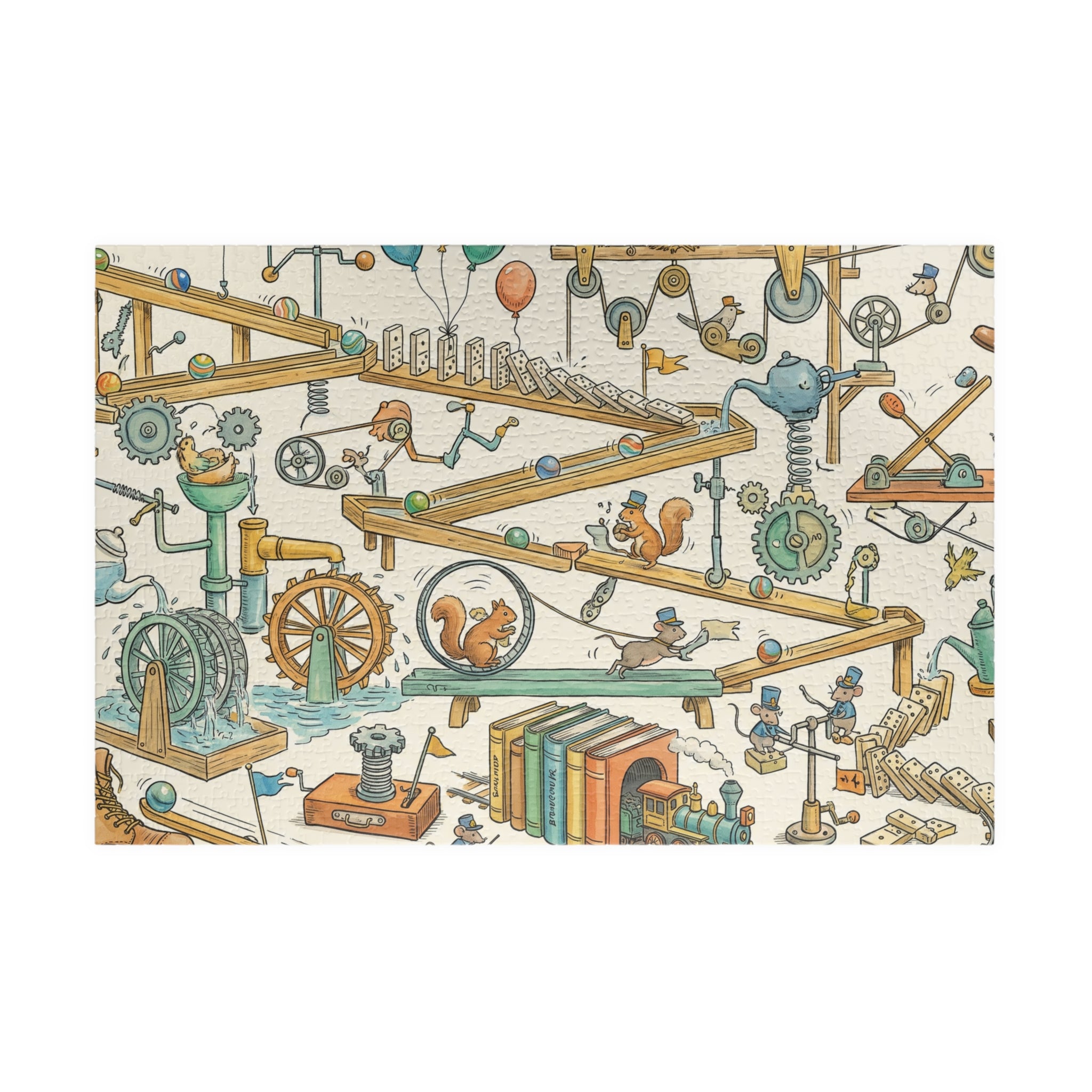 Intricate Rube Goldberg Machine Jigsaw Puzzle for Engineering Enthusiasts