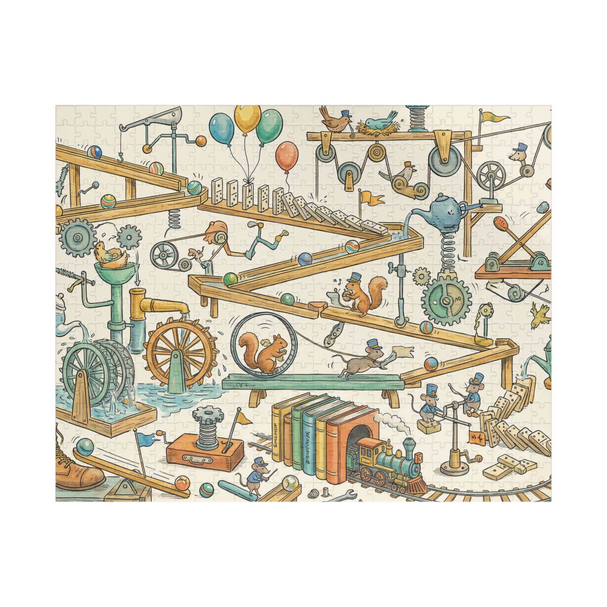Intricate Rube Goldberg Machine Jigsaw Puzzle for Engineering Enthusiasts