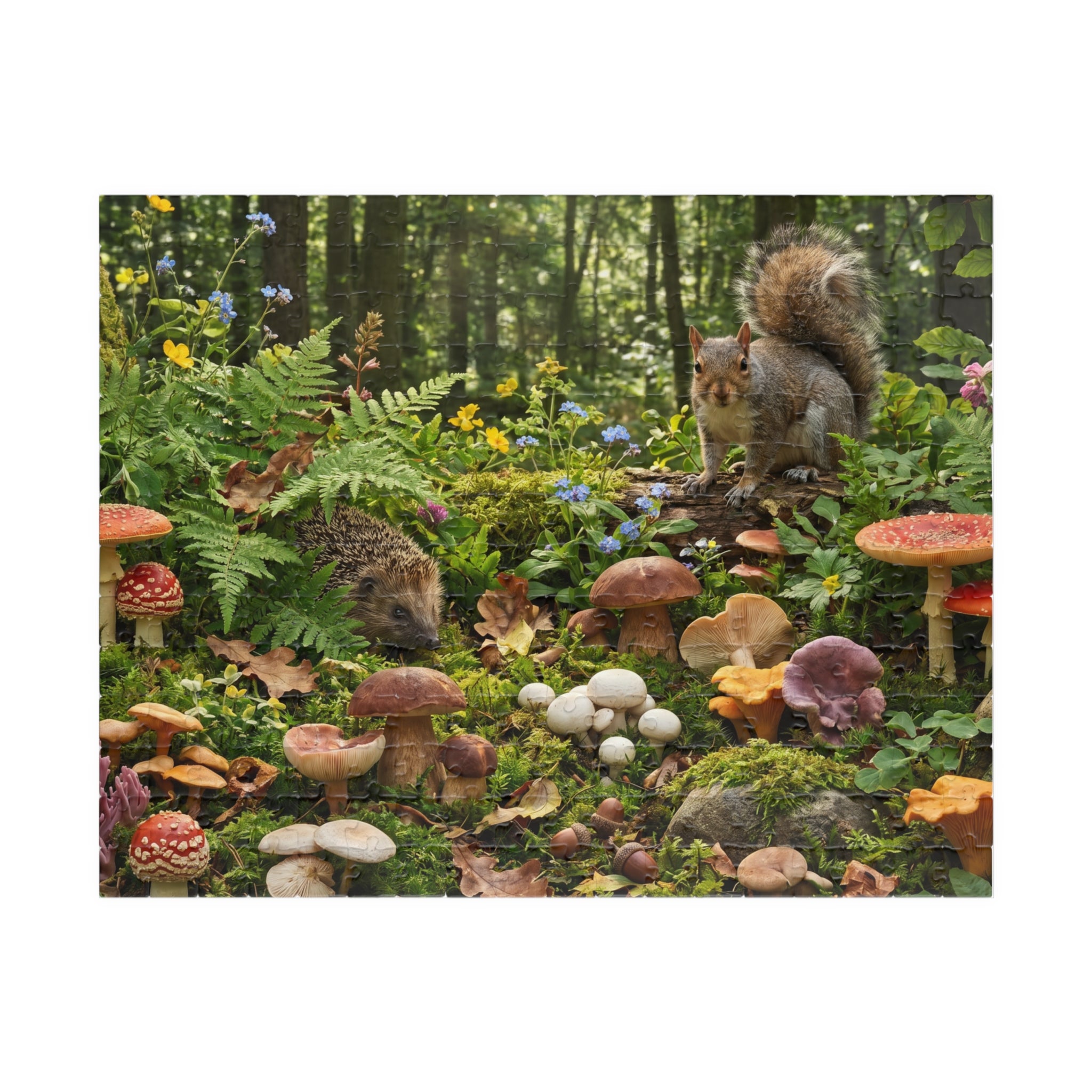 Mushroom Forager Jigsaw Puzzle - Retro-Inspired Nature Scene | 1014 Piece