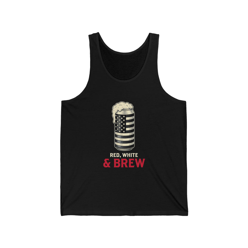 Red White and Brew Tank Top | Funny 4th of July Beer Tee | Patriotic Drinking Gift | Craft Beer Lover Shirt