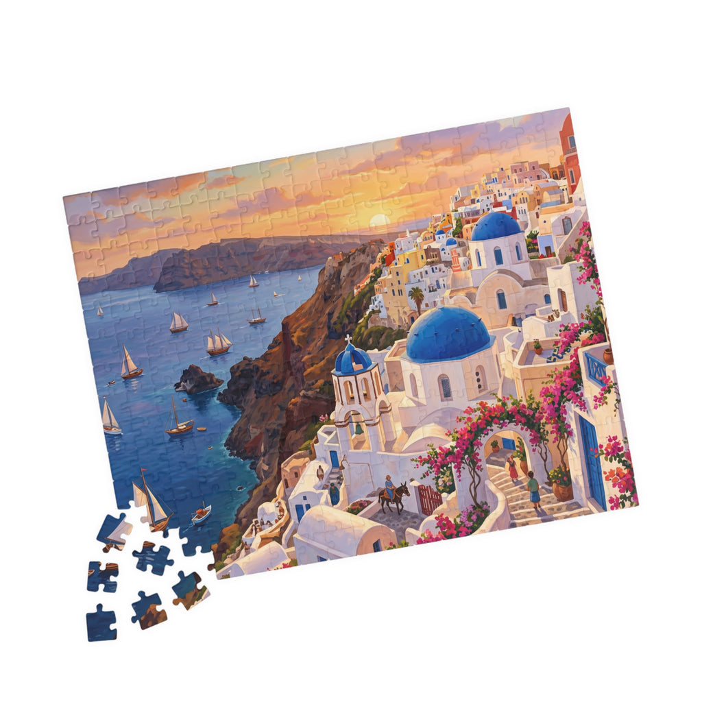 Santorini Sunset Jigsaw Puzzle | Greek Islands Aegean Landscape