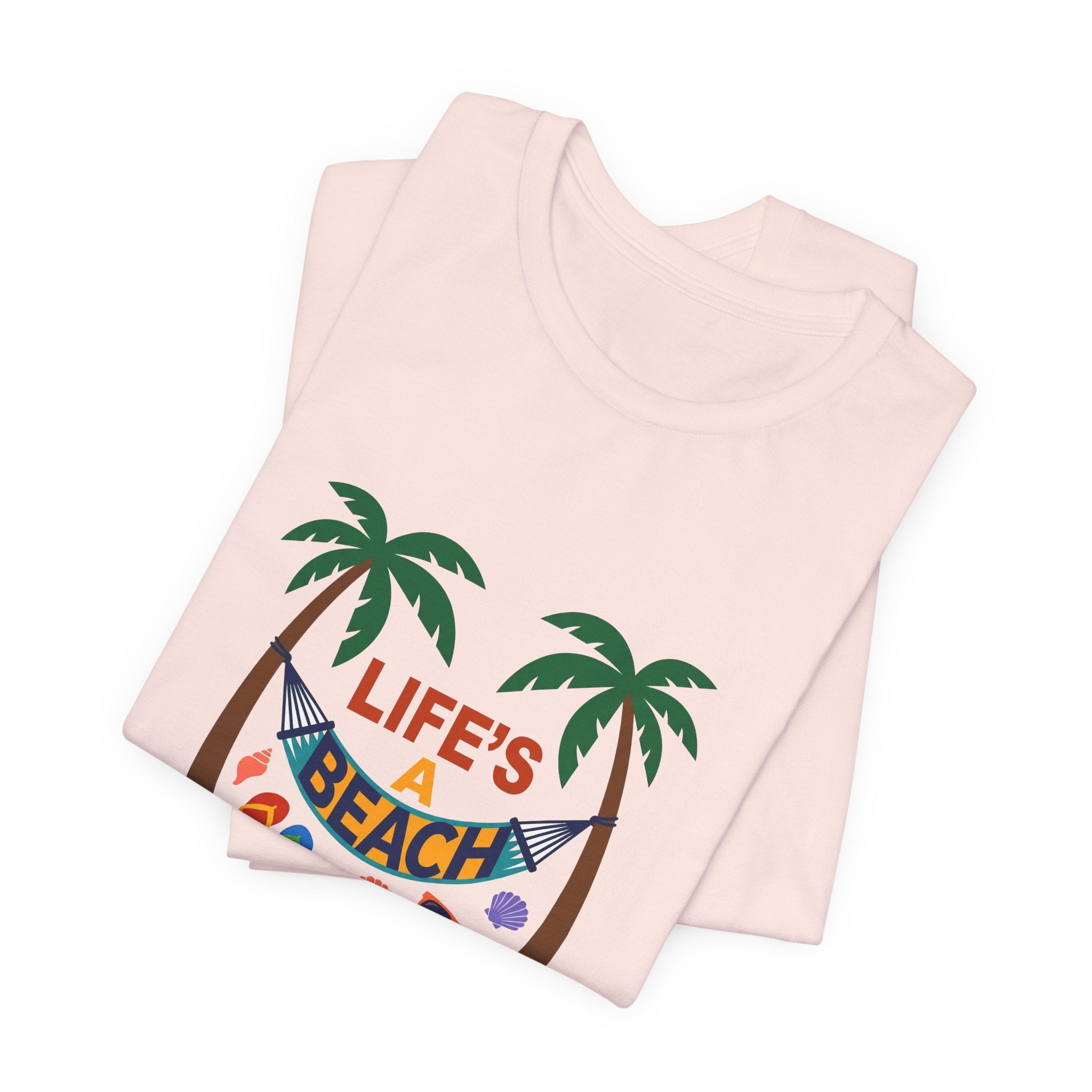 Beach Scene Hammock Tee with Intricate Illustration