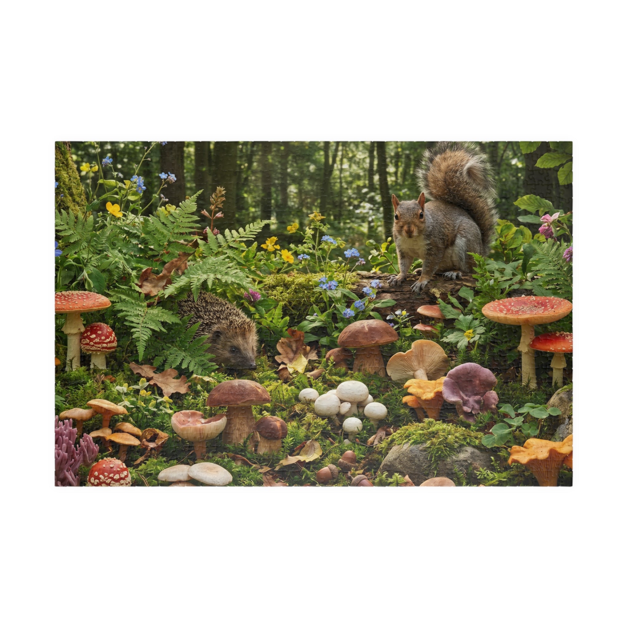 Mushroom Forager Jigsaw Puzzle - Retro-Inspired Nature Scene | 1014 Piece