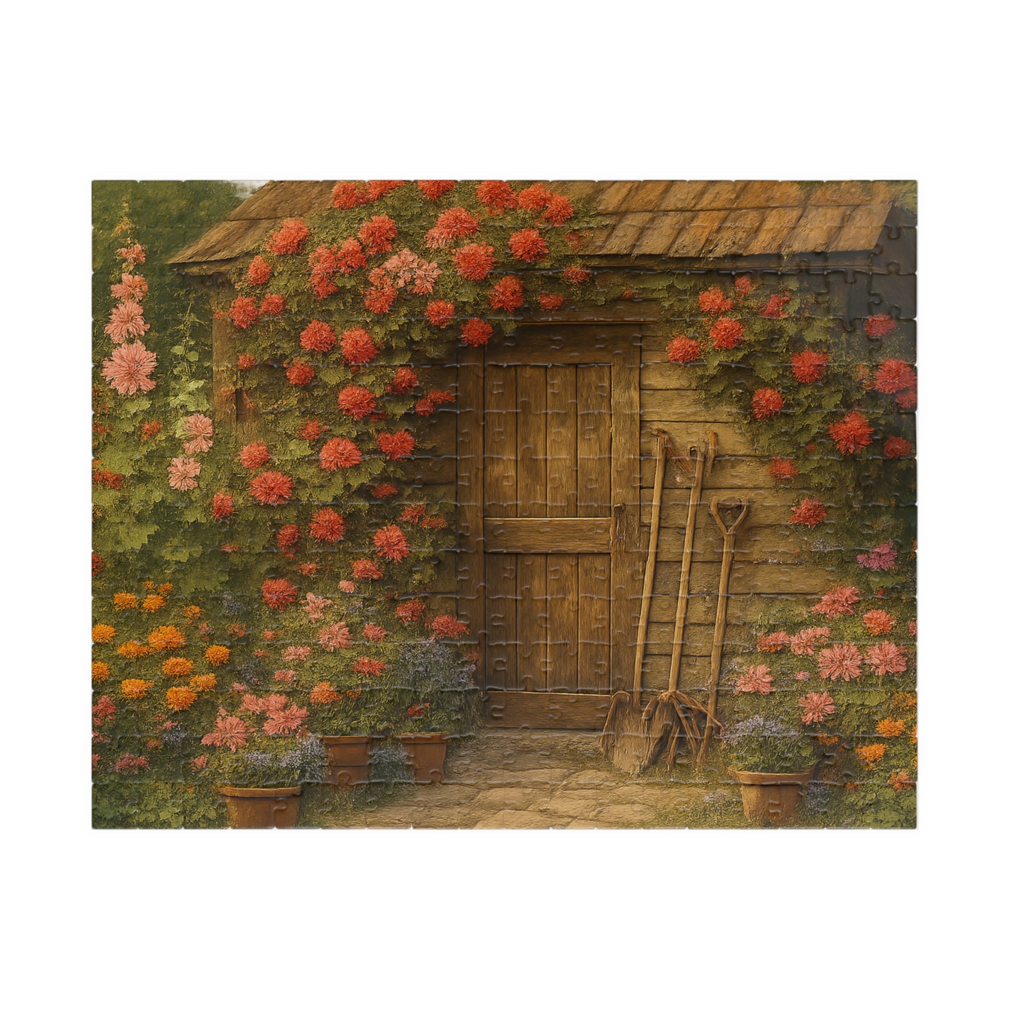Garden Jigsaw Puzzle - Hand-Drawn Vintage Scene