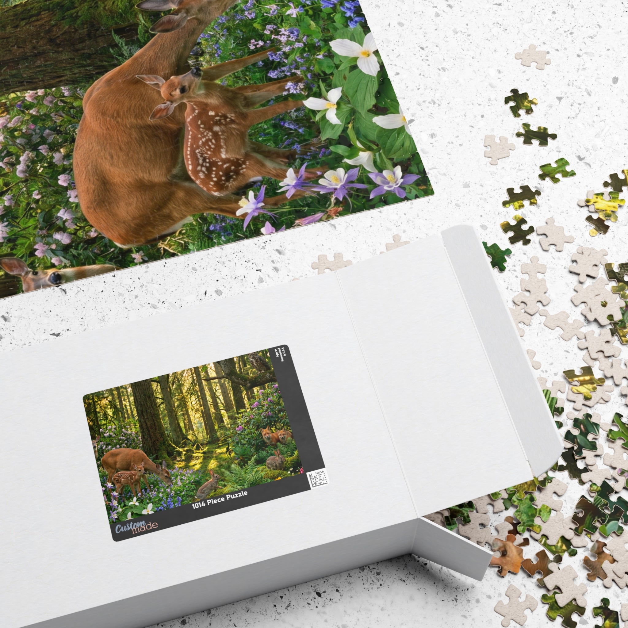 Vibrant Forest Scene Jigsaw Puzzle | Woodland Animals Art