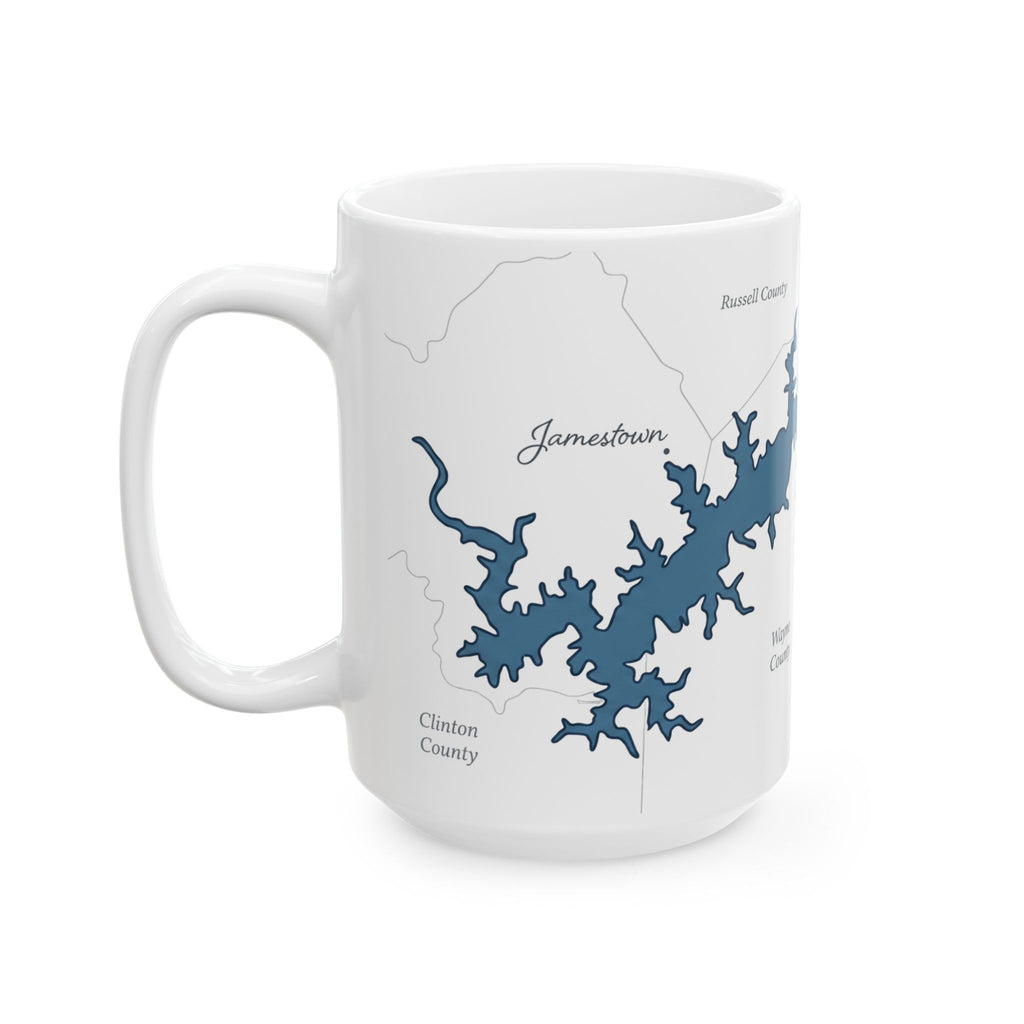 Lake Cumberland Map Silhouette Coffee Mug 15oz - Unique Lake Life Souvenir