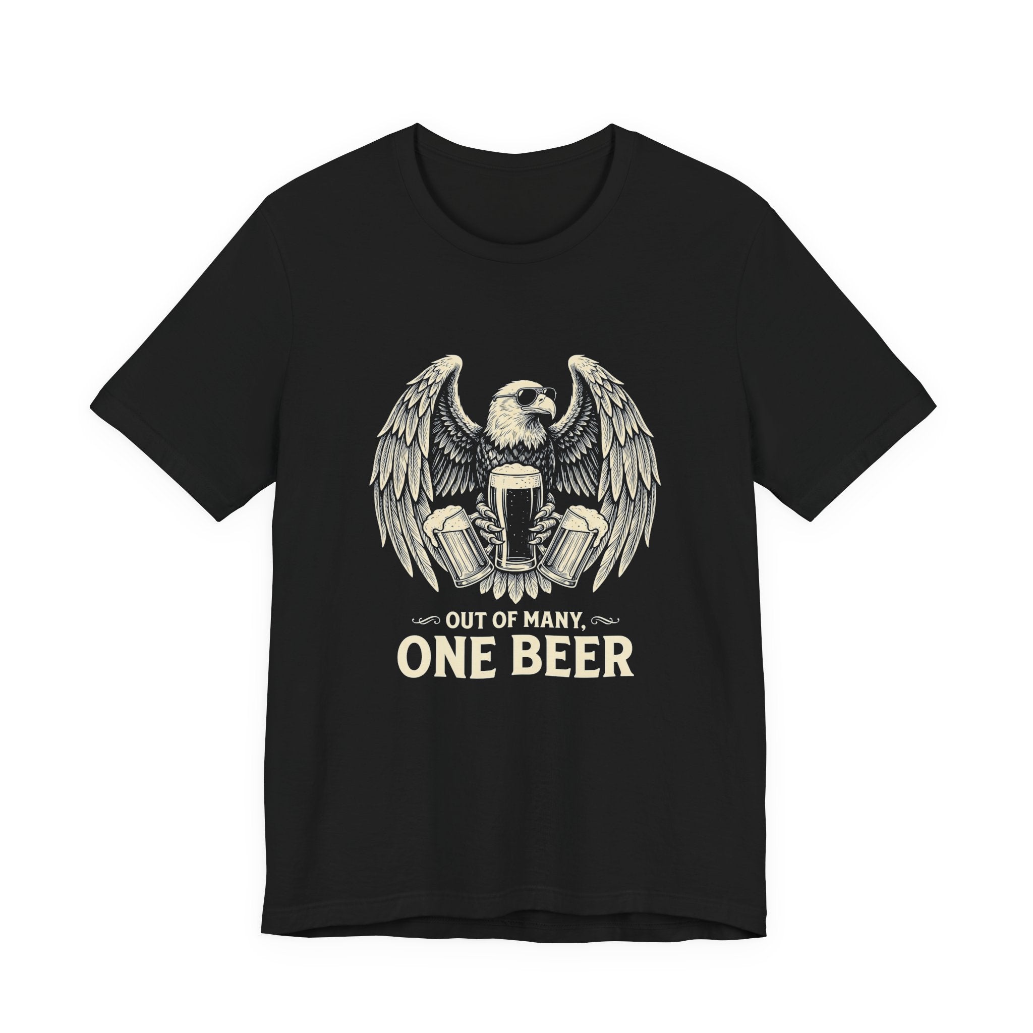 Out of Many One Beer T-Shirt | Funny Patriotic Eagle Beer Tee | 4th of July Drinking Gift | Beer Lover Shirt
