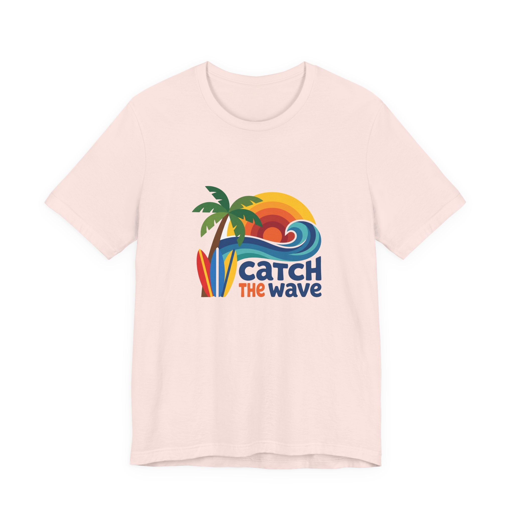 Catch the Wave Tee - Retro Beach Sunset Surfboard Design