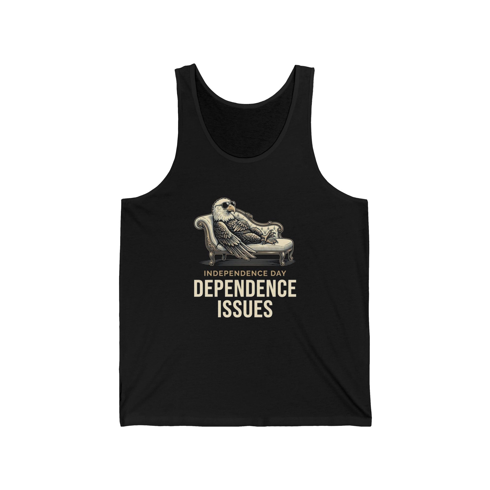 Independence Day Dependence Issues Tank Top | Funny Eagle 4th of July Tee | Sarcastic Patriotic Gift