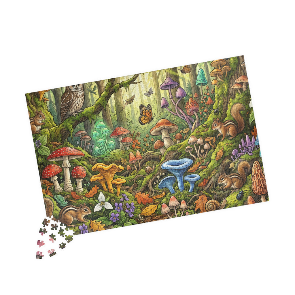 Mushroom Jigsaw Puzzle - Rooted in Nature Minimalist Design | 1014 Piece