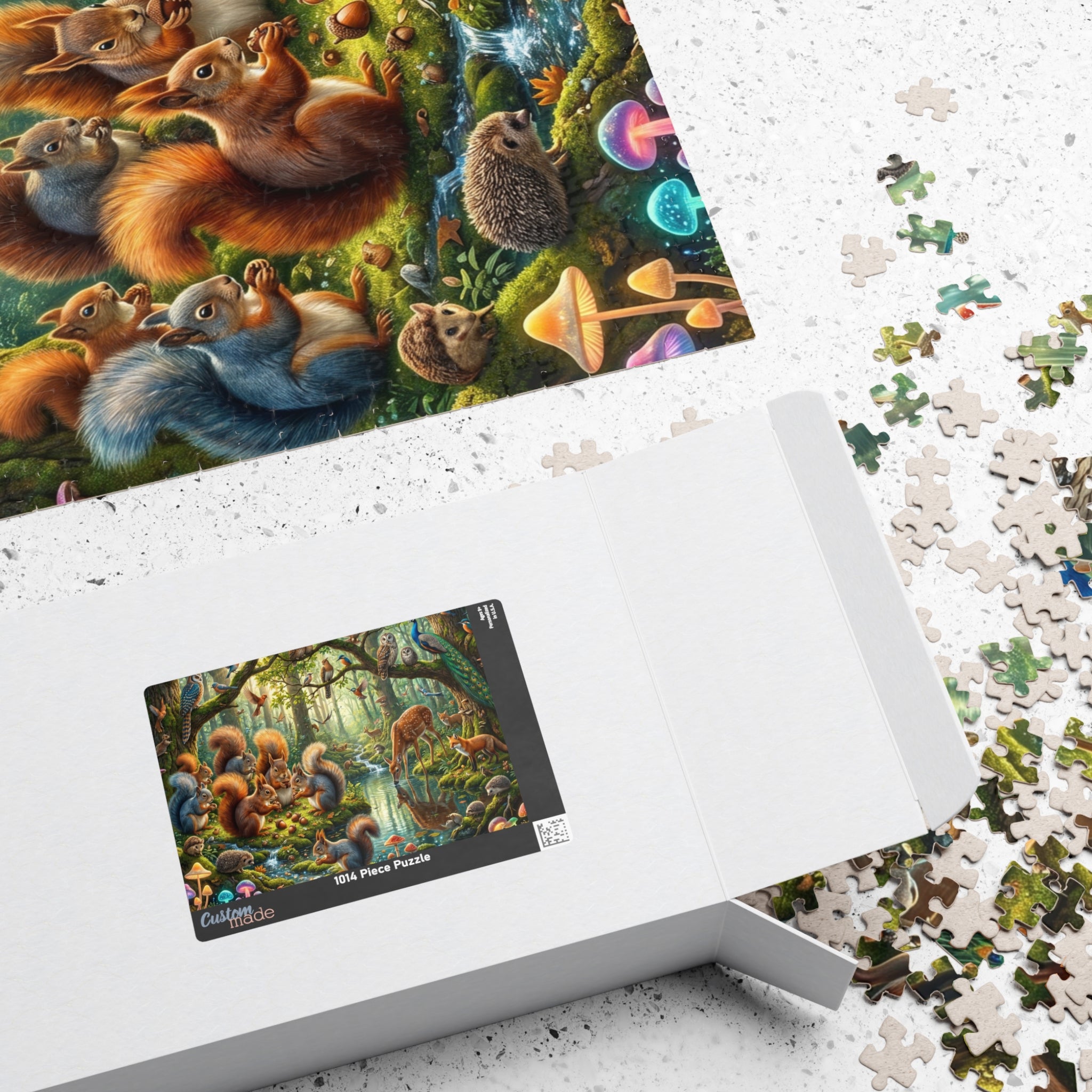 Whimsical Forest Panorama Jigsaw Puzzle - Woodland Creatures Scene