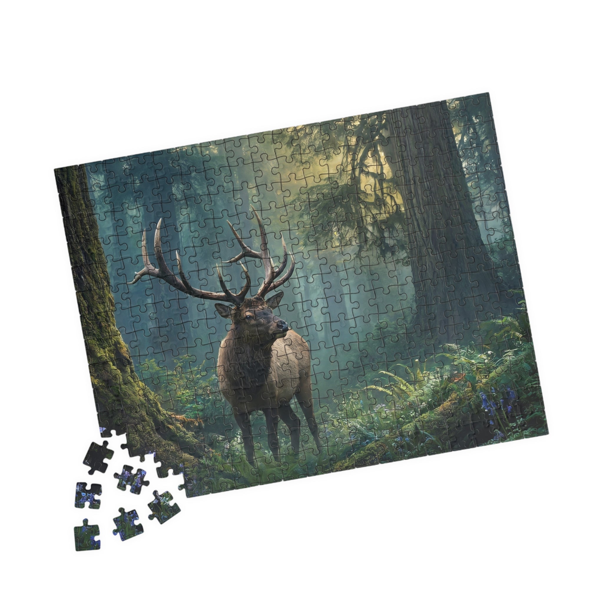Majesty of the Wild Jigsaw Puzzle - Regal Elk Watercolor Art