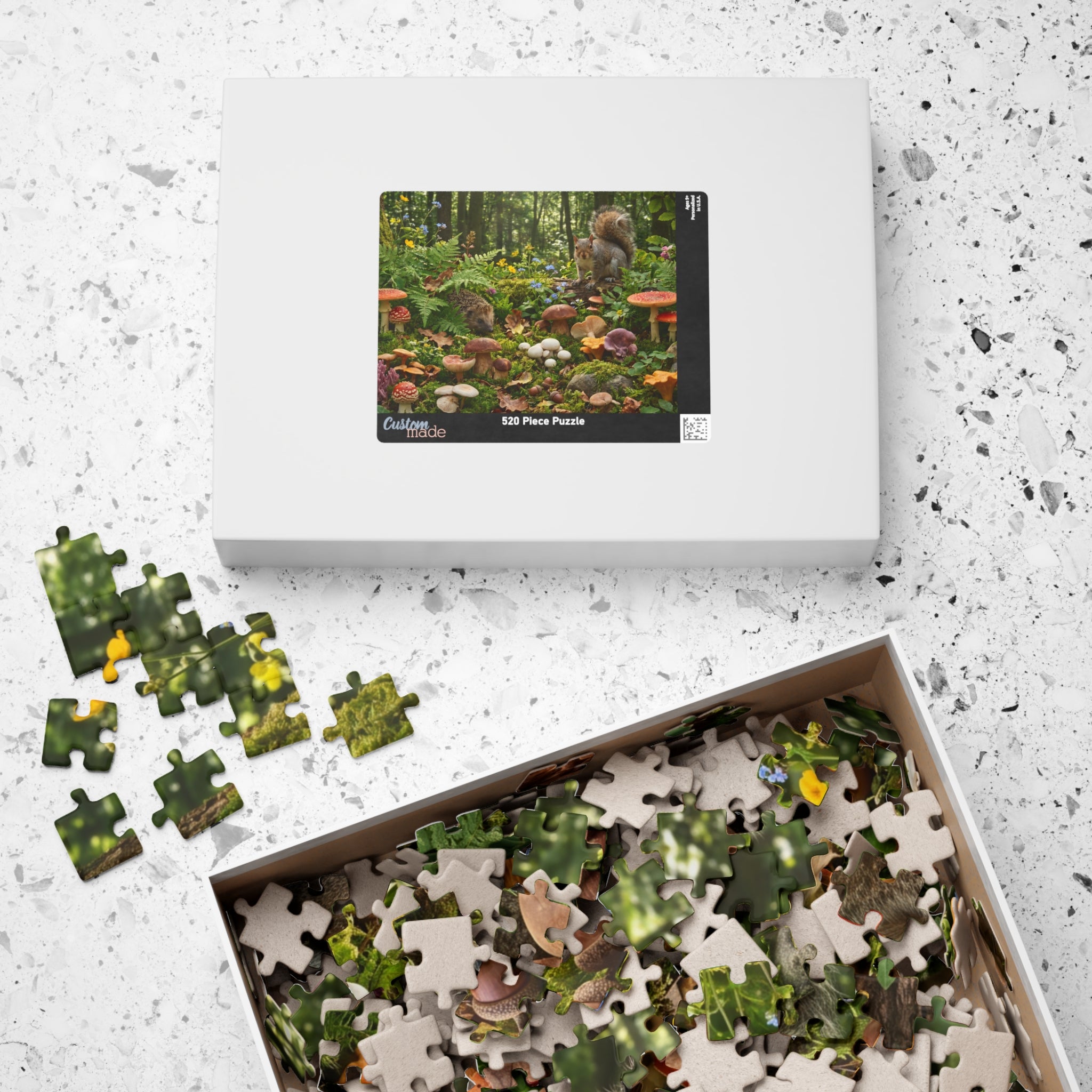 Mushroom Forager Jigsaw Puzzle - Retro-Inspired Nature Scene | 1014 Piece