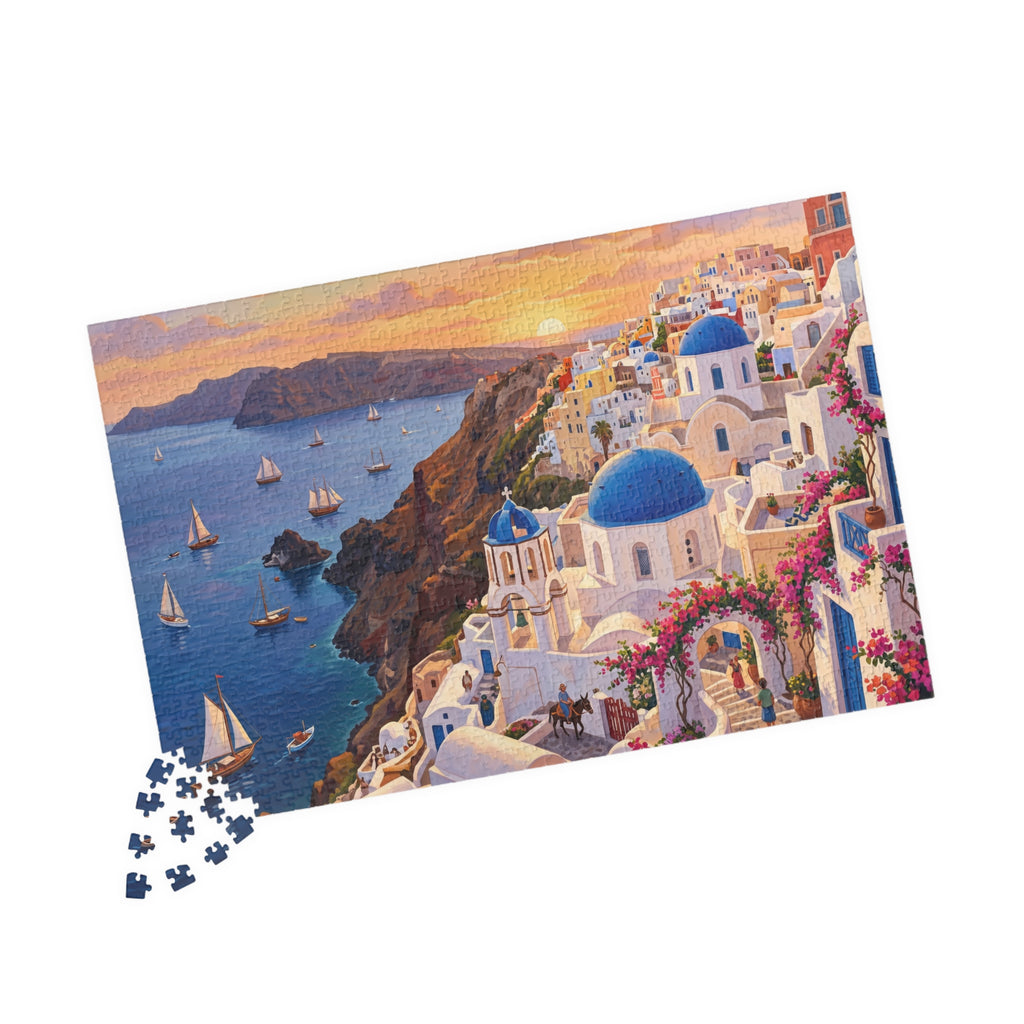 Santorini Sunset Jigsaw Puzzle | Greek Islands Aegean Landscape