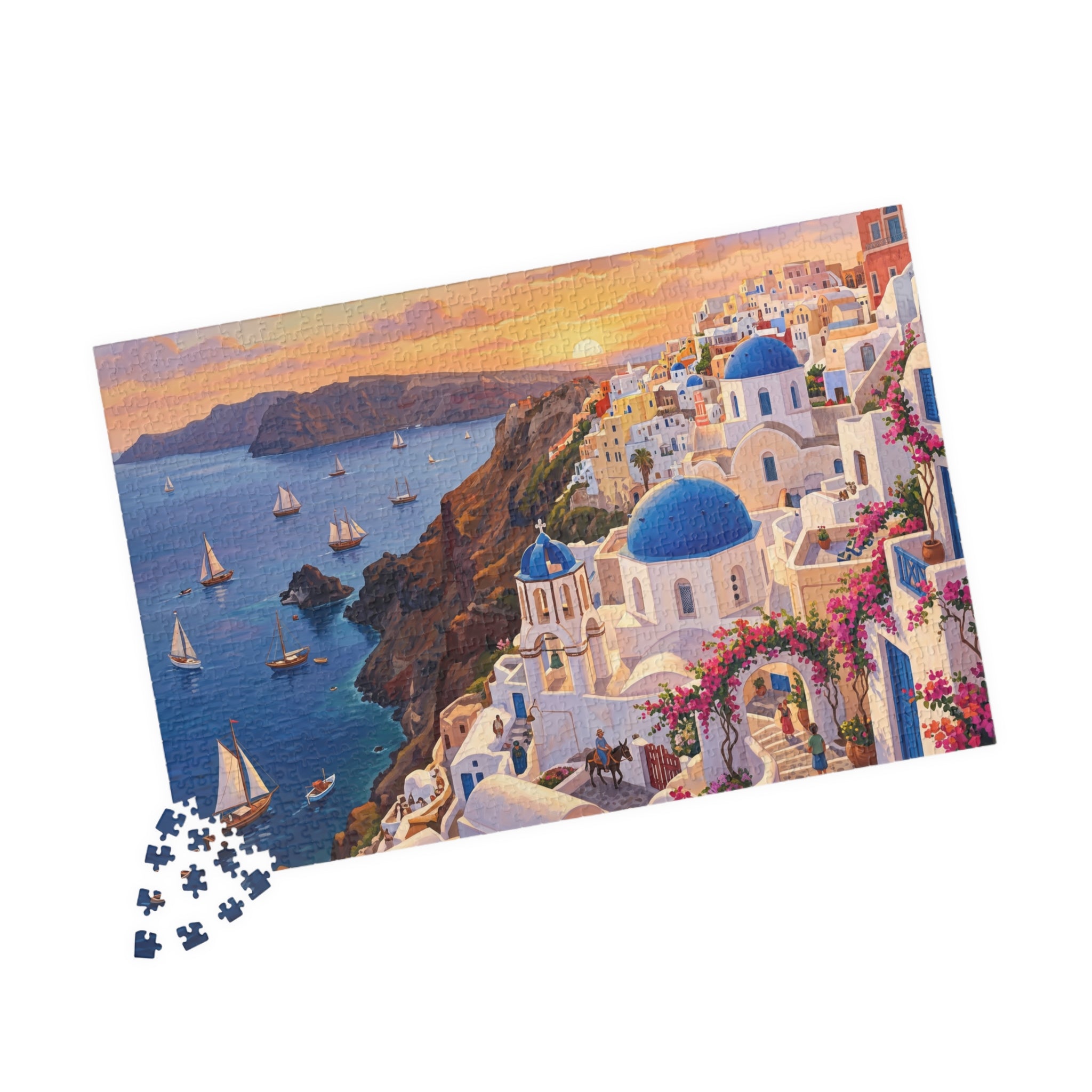 Santorini Sunset Jigsaw Puzzle | Greek Islands Aegean Landscape