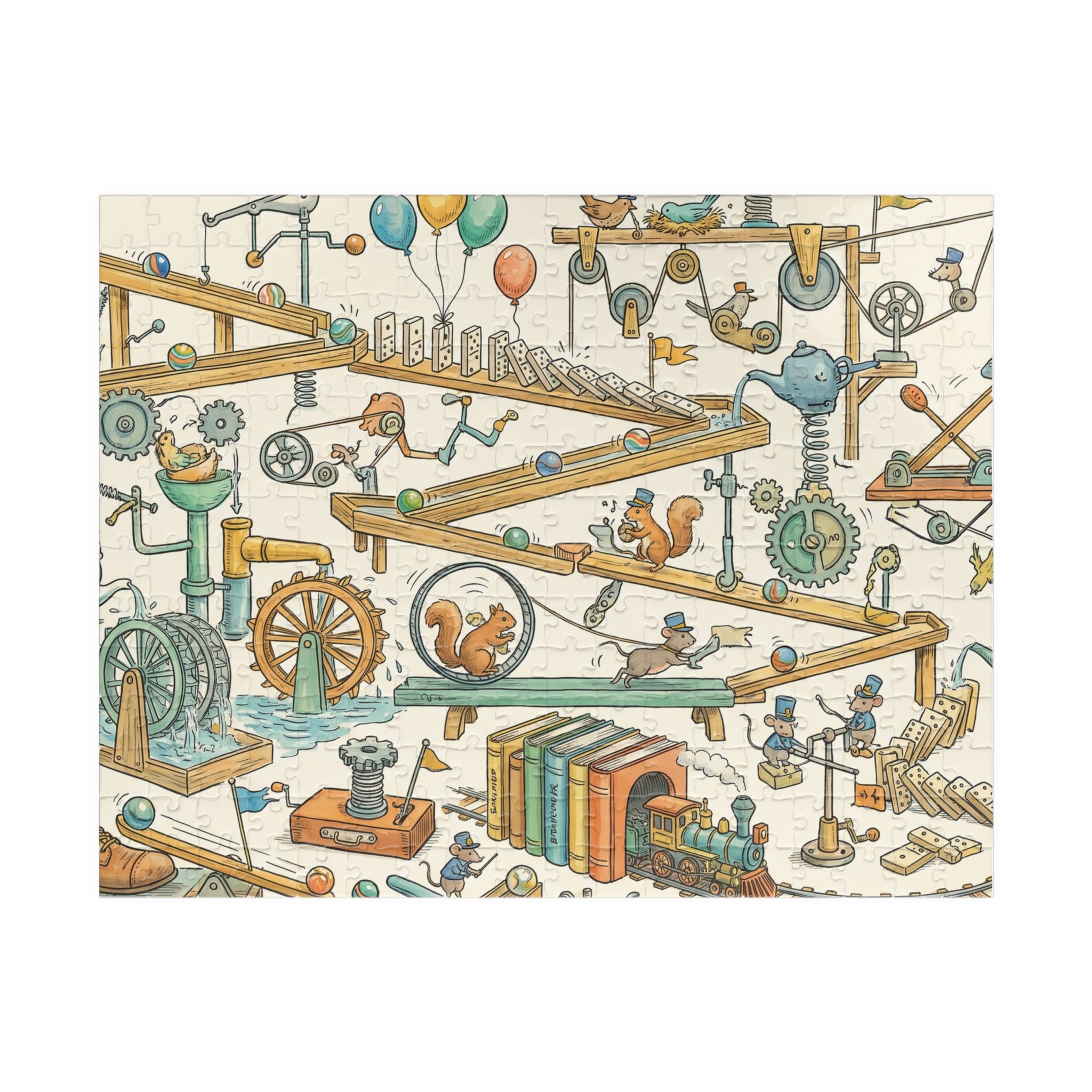 Intricate Rube Goldberg Machine Jigsaw Puzzle for Engineering Enthusiasts
