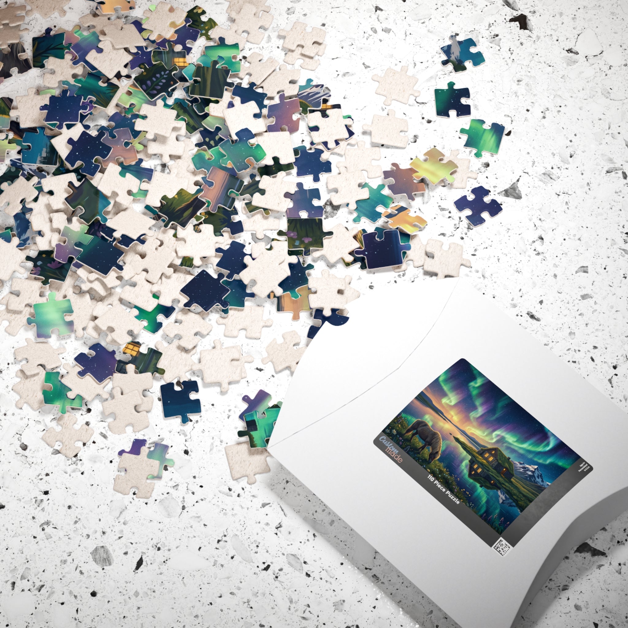 Northern Lights Iceland Jigsaw Puzzle | Aurora Borealis Landscape