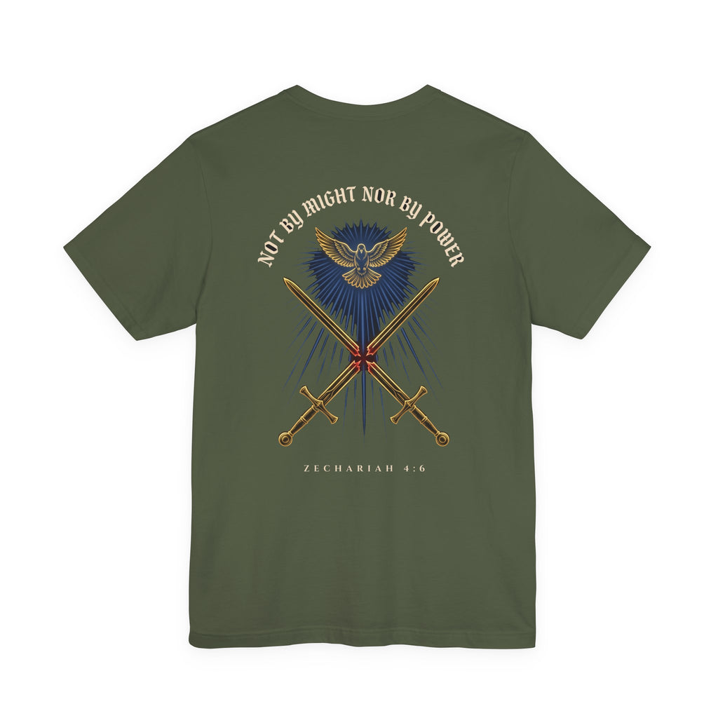 Not by Might Nor by Power Christian Tee | Reformed Warrior Faith Shirt