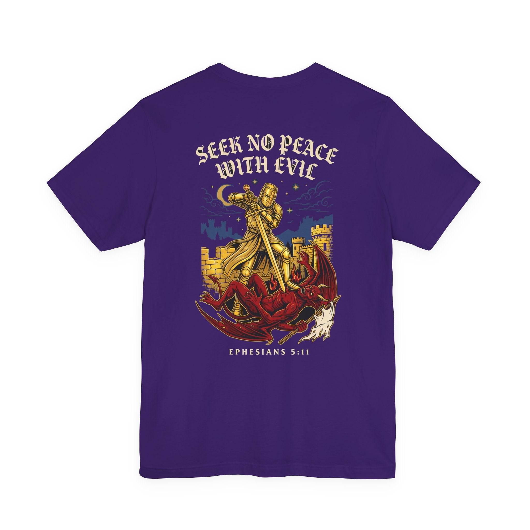 Seek No Peace With Evil Christian Tee | Reformed Warrior Faith Shirt
