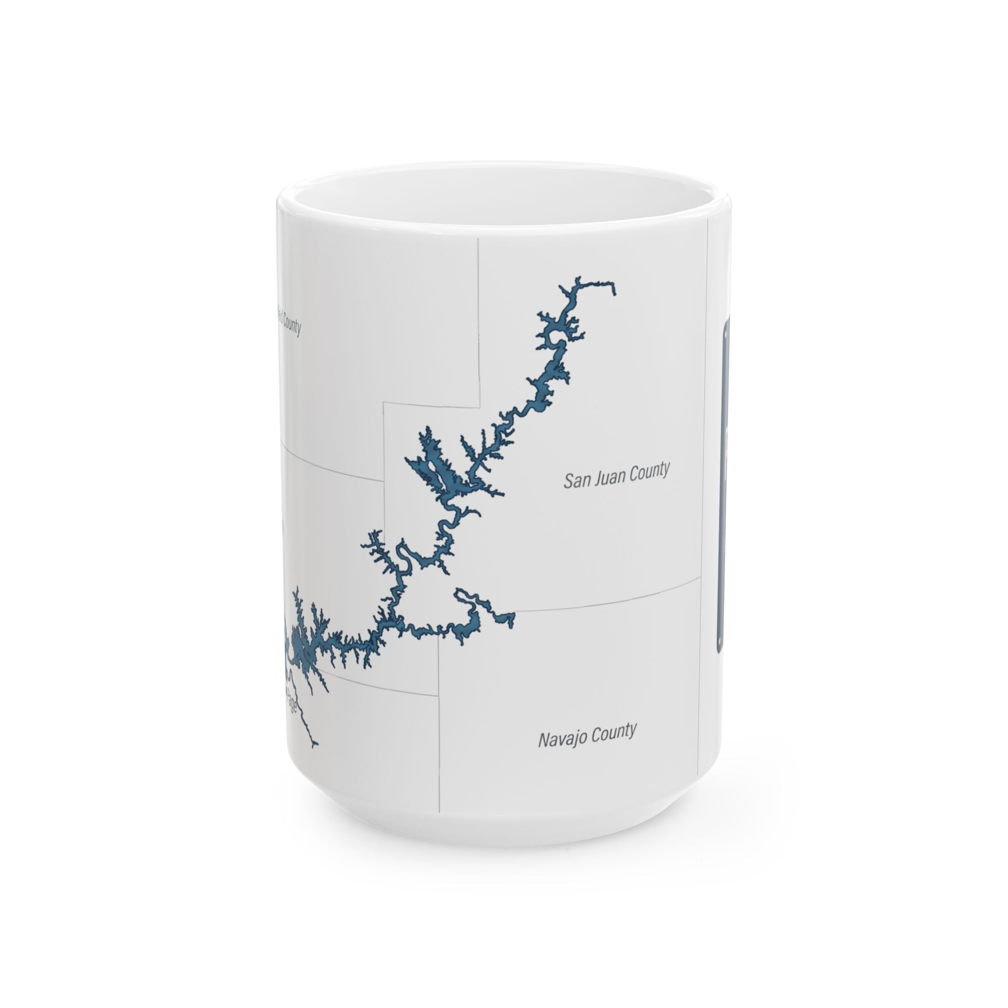 Lake Powell Map Silhouette Coffee Mug 15oz - Unique Lake Life Souvenir
