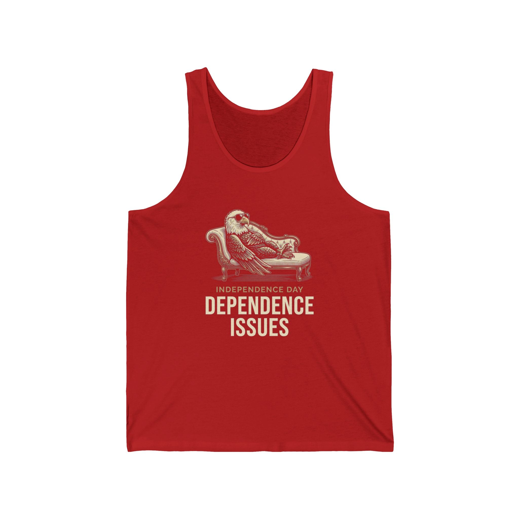Independence Day Dependence Issues Tank Top | Funny Eagle 4th of July Tee | Sarcastic Patriotic Gift