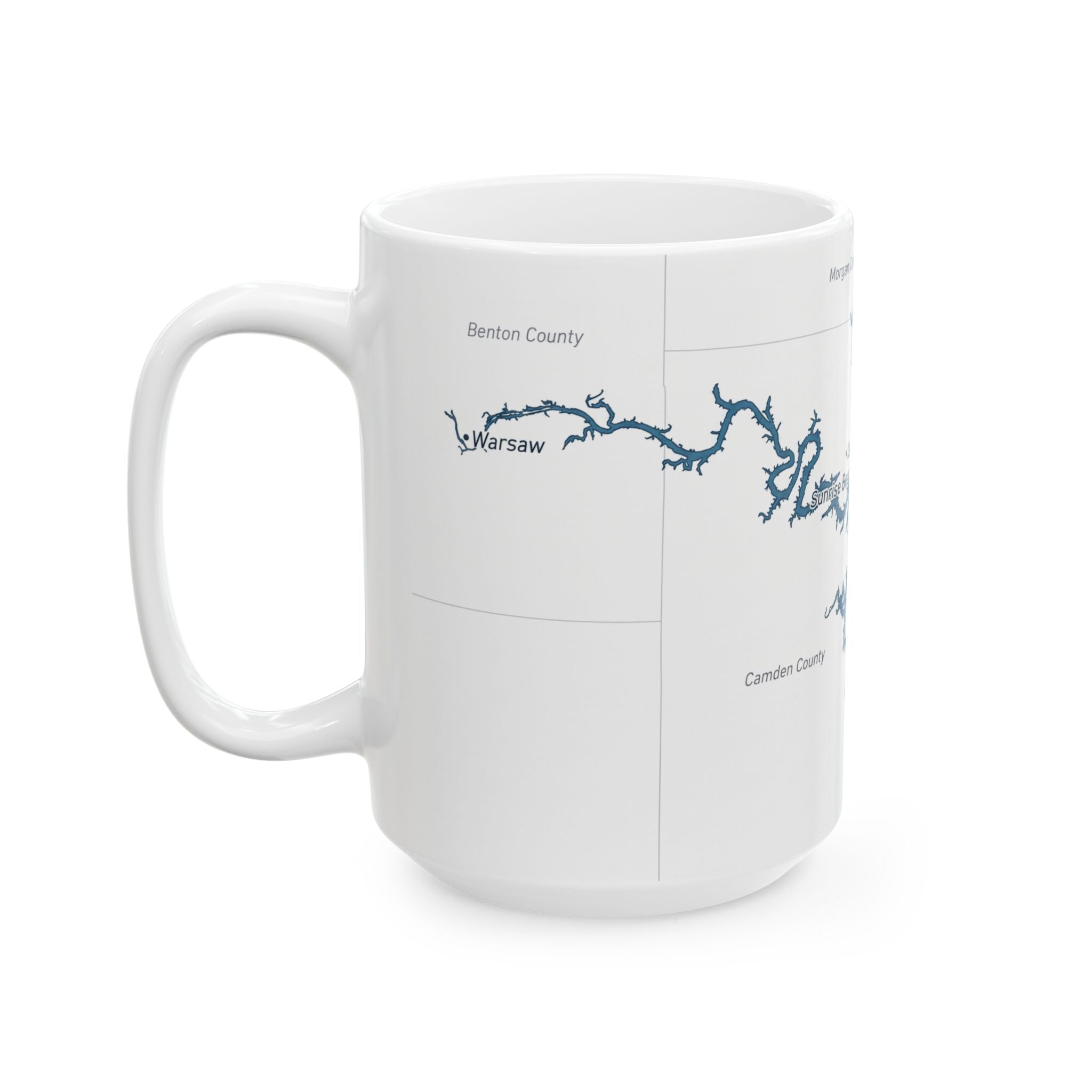 Lake of the Ozarks Map Silhouette Coffee Mug 15oz - Unique Lake Life Souvenir
