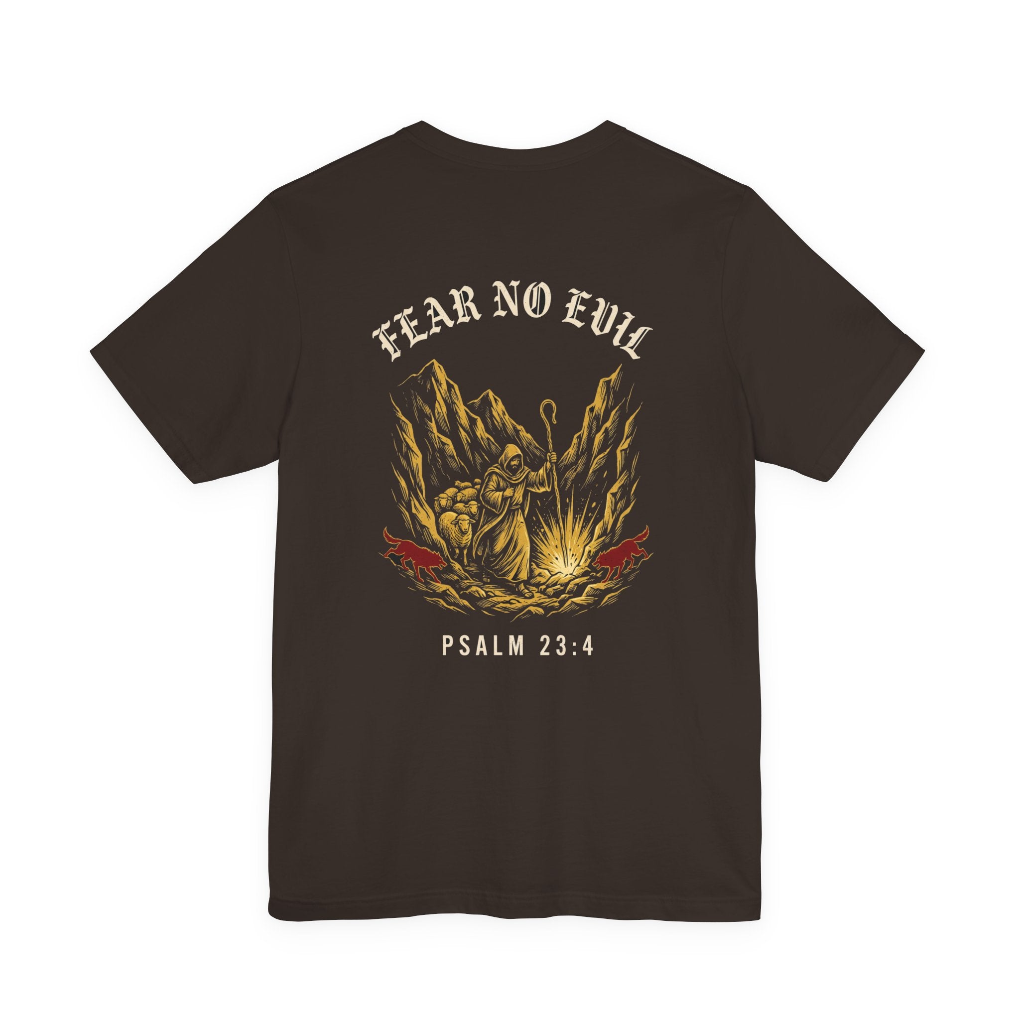 Fear No Evil Christian Tee | Psalm 23:4 Warrior Faith Bible Shirt