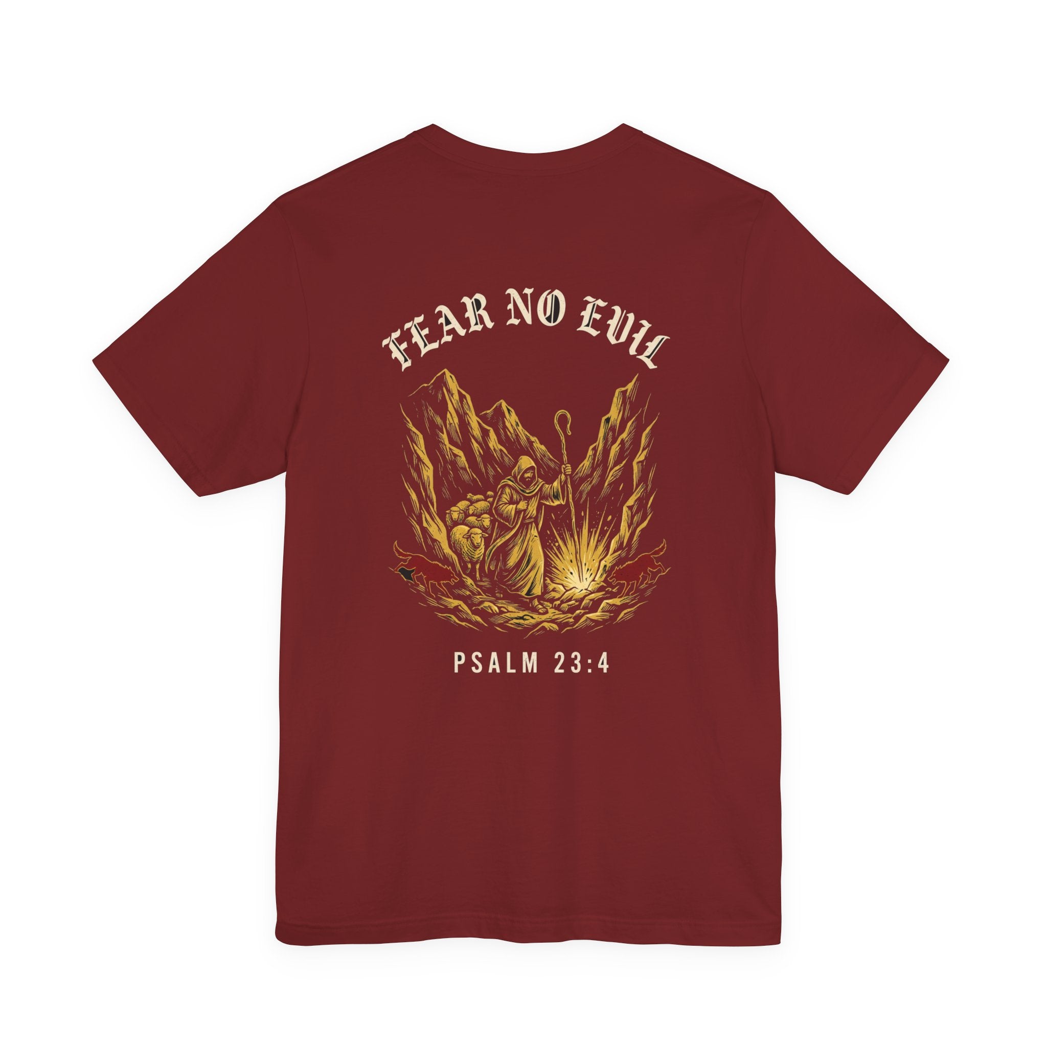 Fear No Evil Christian Tee | Psalm 23:4 Warrior Faith Bible Shirt
