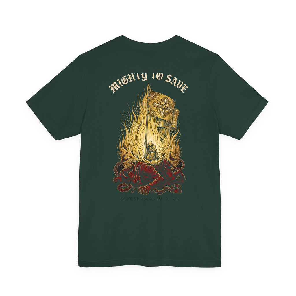 The Mighty One Will Save Christian Tee | Reformed Warrior Faith Shirt