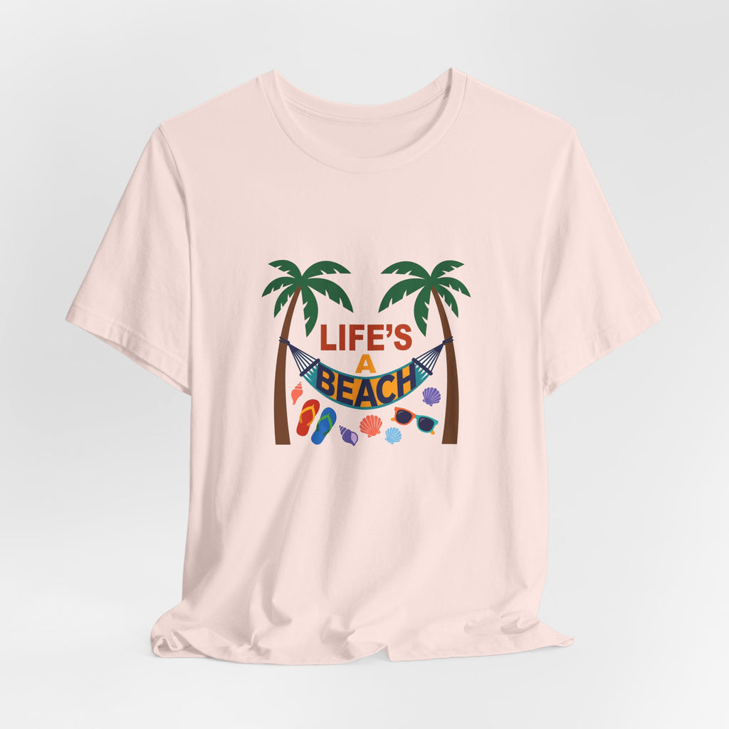 Beach Scene Hammock Tee with Intricate Illustration