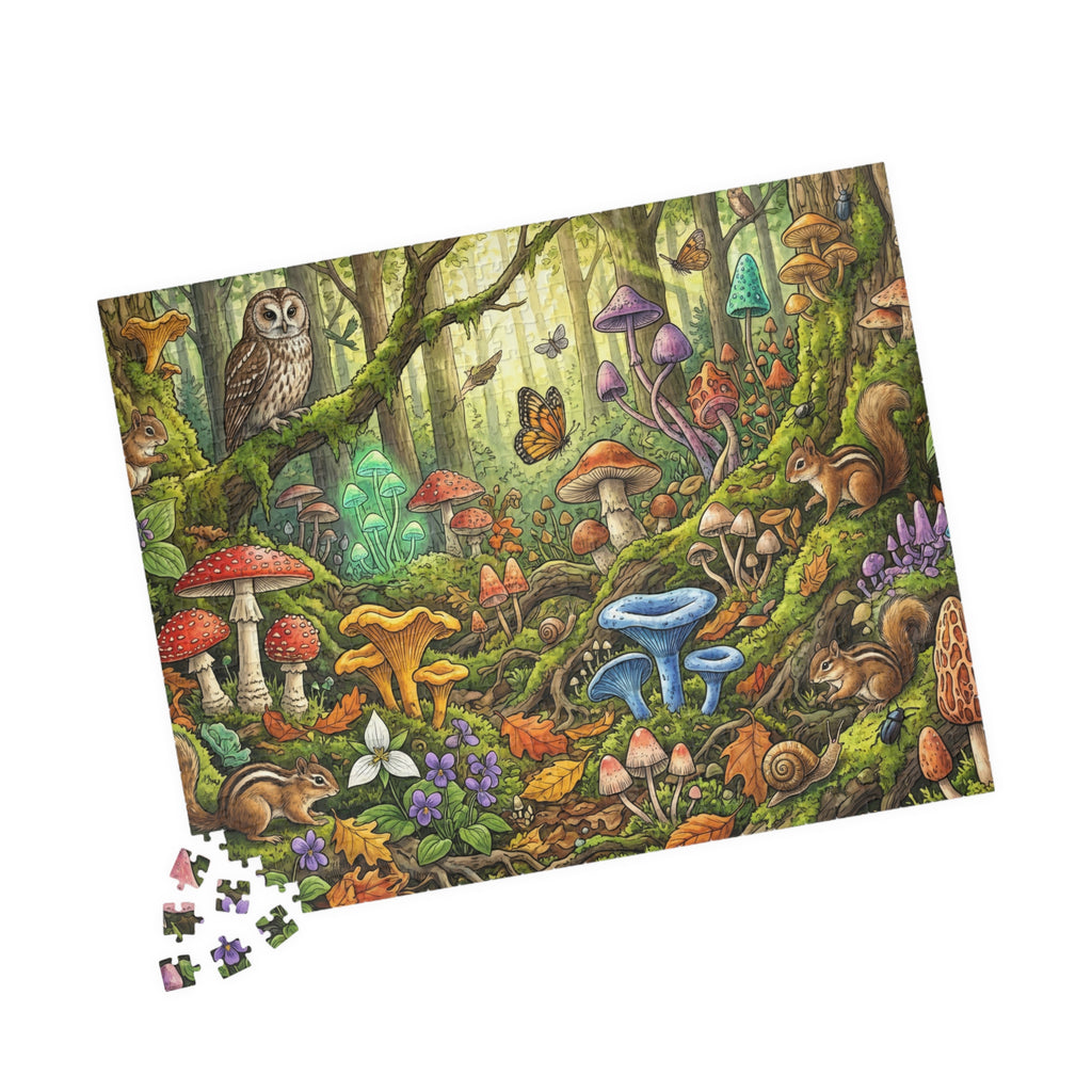 Mushroom Jigsaw Puzzle - Rooted in Nature Minimalist Design | 1014 Piece