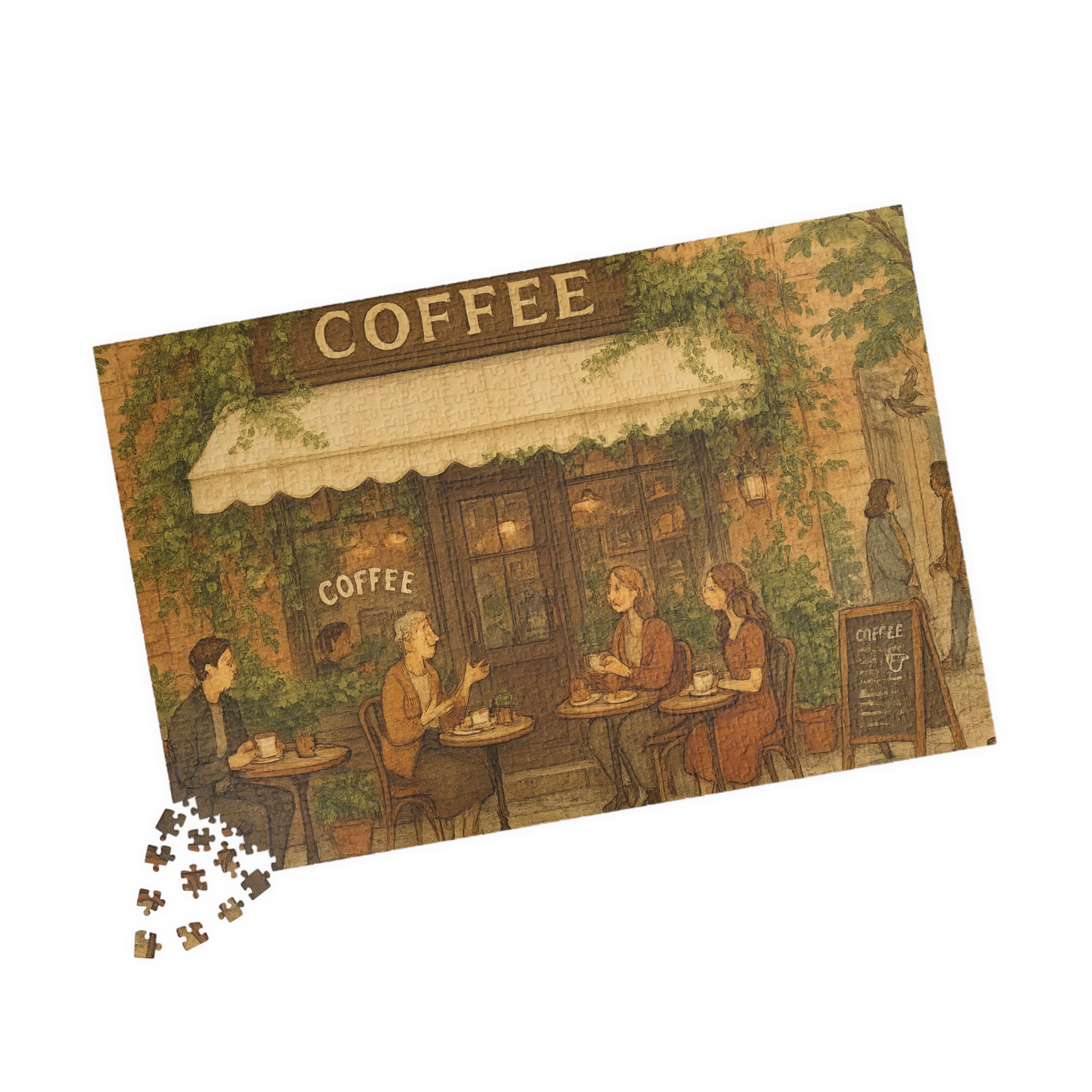 Classic Coffee Shop Jigsaw Puzzle - Cozy Urban Cafe Scene