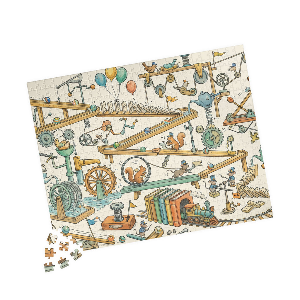 Intricate Rube Goldberg Machine Jigsaw Puzzle for Engineering Enthusiasts
