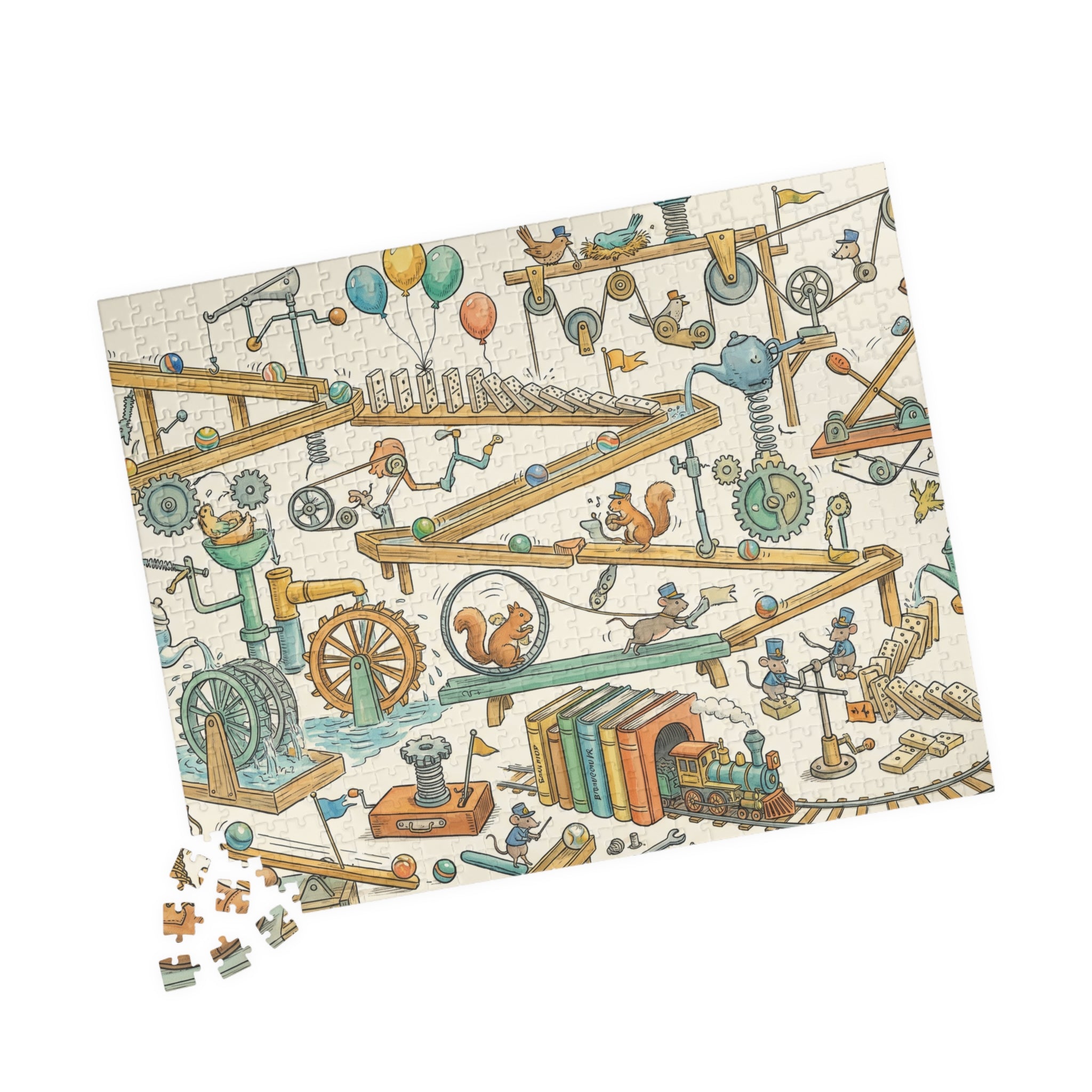 Intricate Rube Goldberg Machine Jigsaw Puzzle for Engineering Enthusiasts