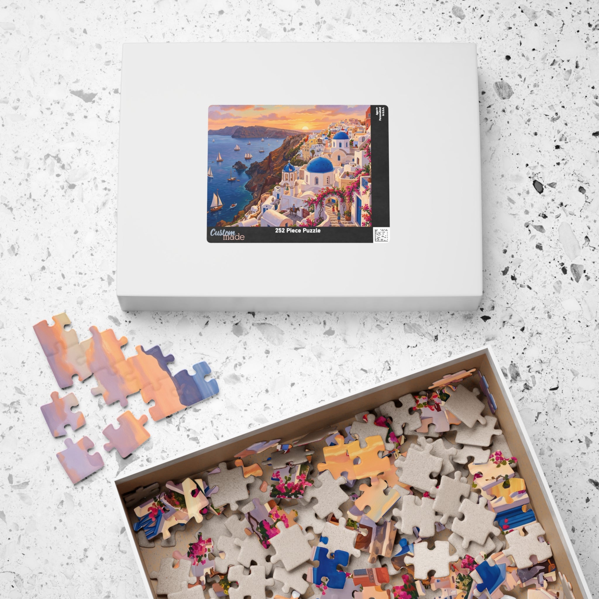 Santorini Sunset Jigsaw Puzzle | Greek Islands Aegean Landscape