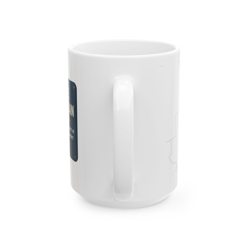 Lake Champlain Map Silhouette Coffee Mug 15oz - Unique Lake Life Souvenir