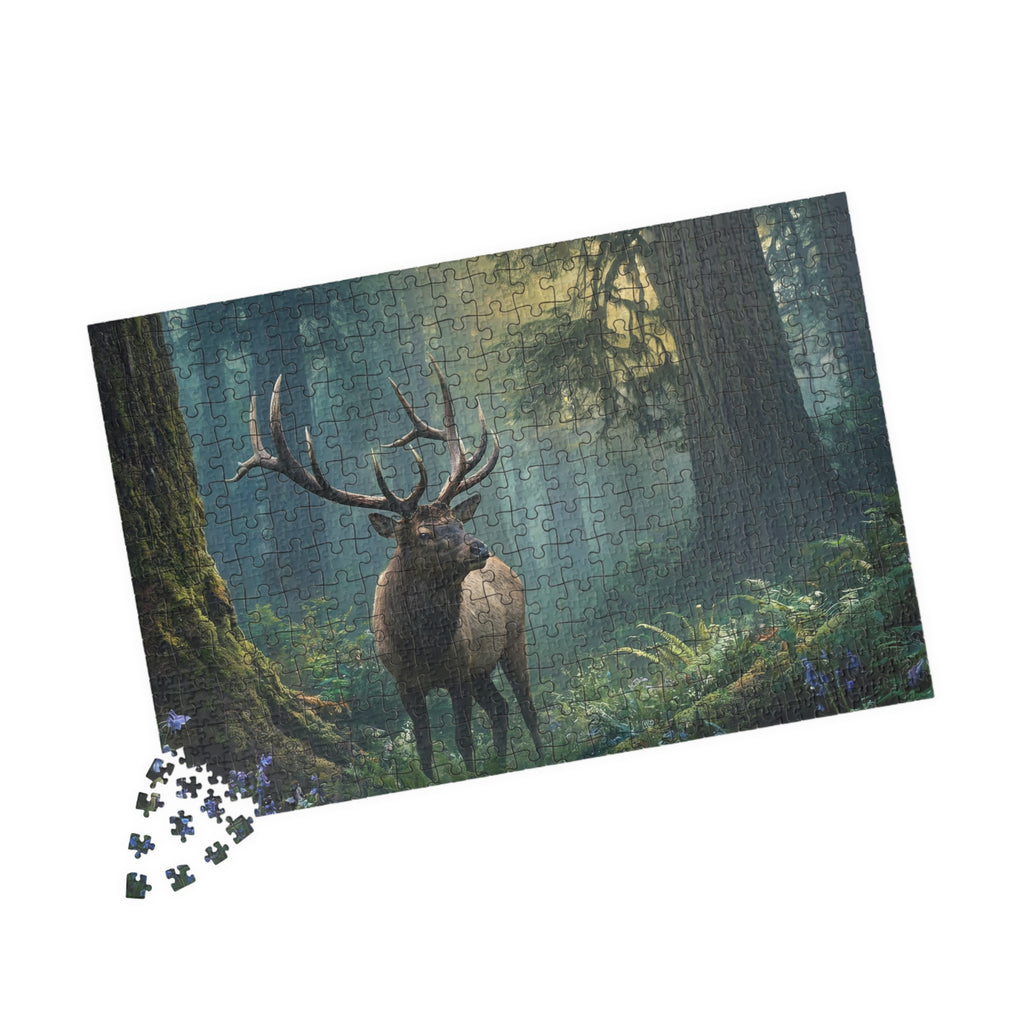 Majesty of the Wild Jigsaw Puzzle - Regal Elk Watercolor Art